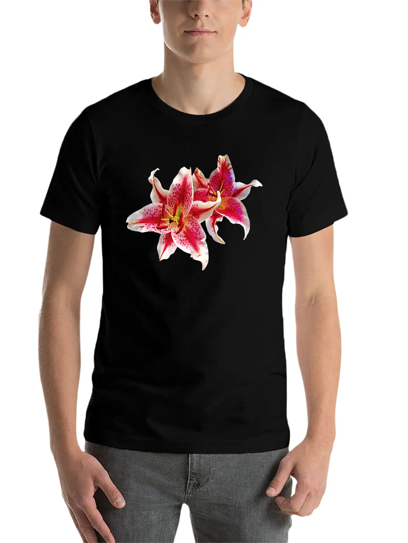 Stargazer Lily Pair Basic Graphic T-Shirt ¨C Daily Comfort In Soft Cotton