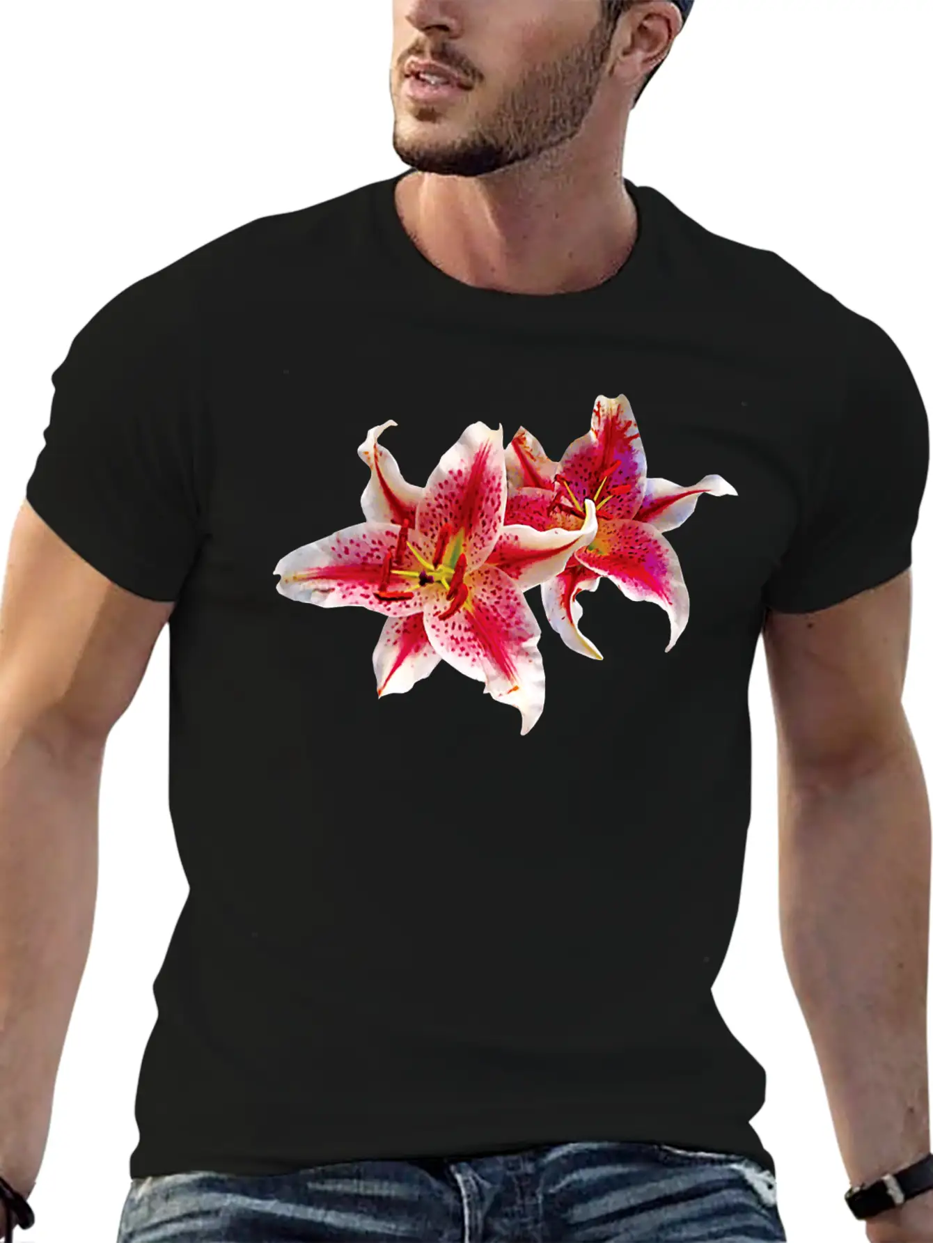 Stargazer Lily Pair Basic Graphic T-Shirt ¨C Daily Comfort In Soft Cotton