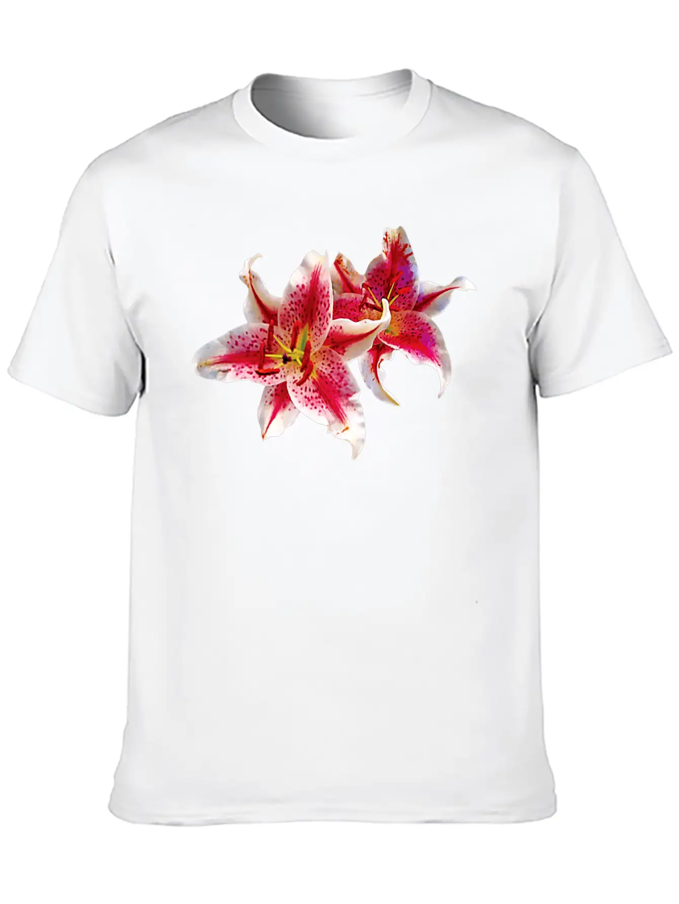 Stargazer Lily Pair Basic Graphic T-Shirt ¨C Daily Comfort In Soft Cotton