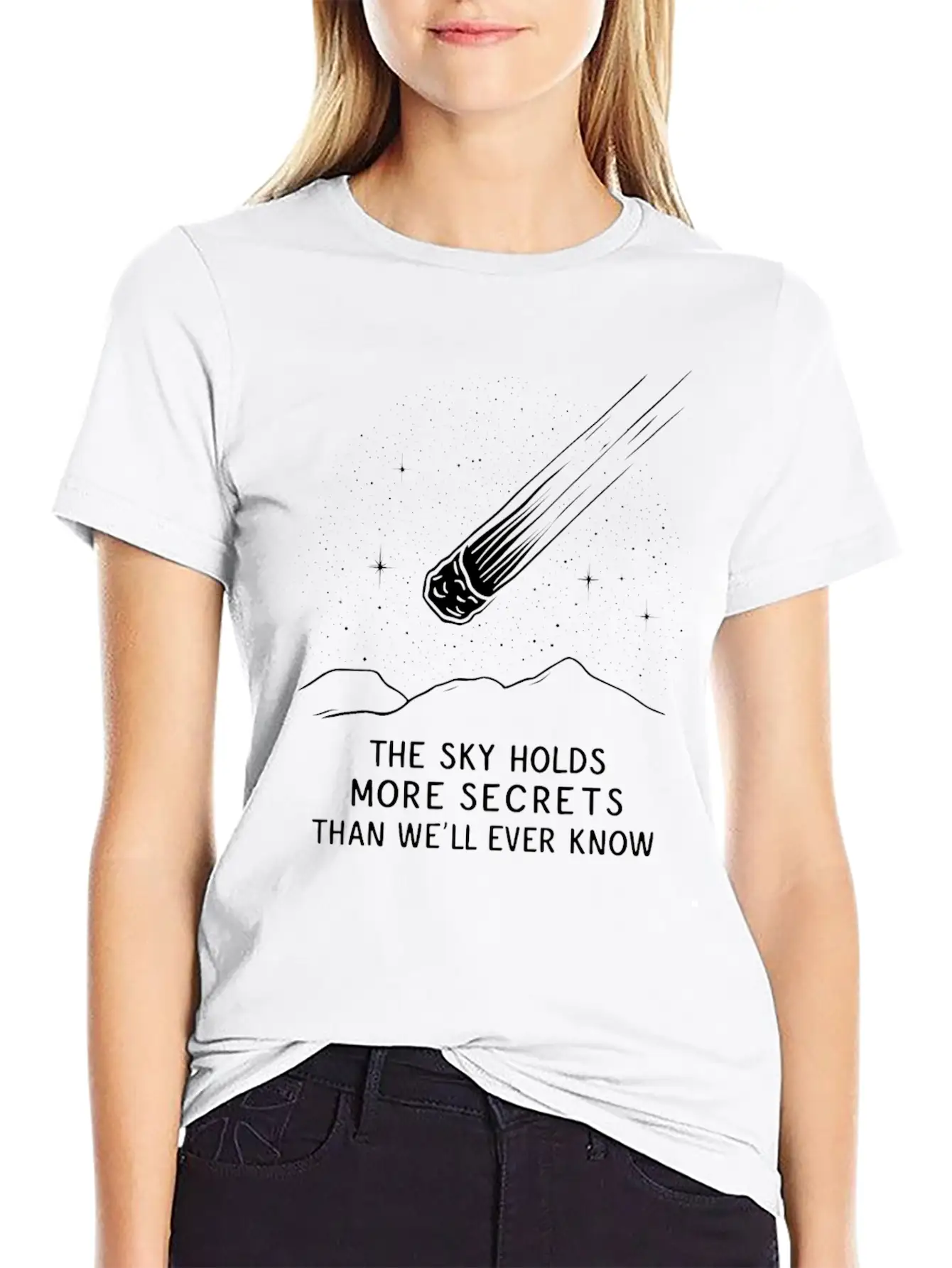 Stargazing Adventures Under The Meteor Shower Basic Graphic T-Shirt ¨C Daily Comfort In Soft Cotton