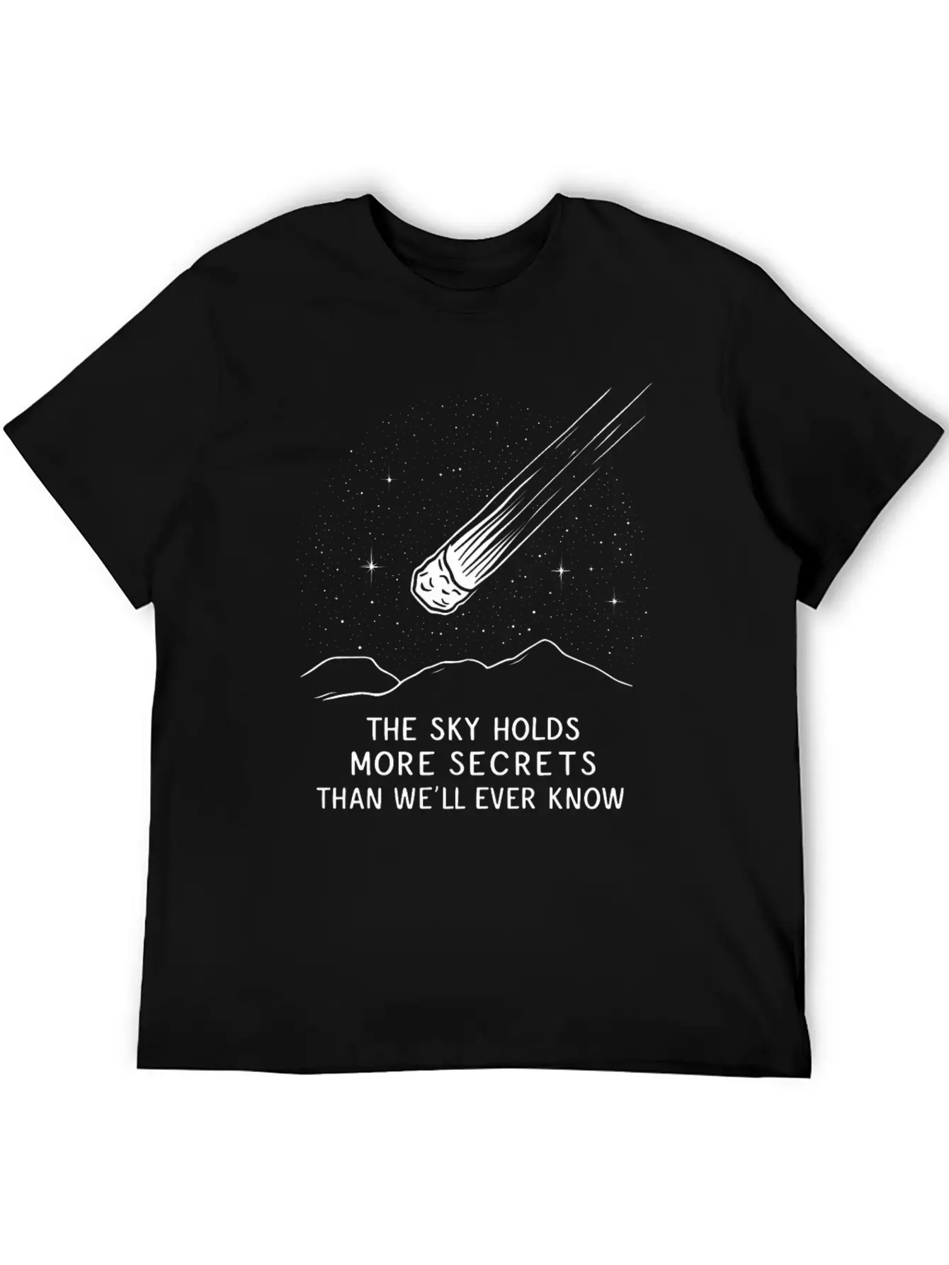 Stargazing Adventures Under The Meteor Shower Basic Graphic T-Shirt ¨C Daily Comfort In Soft Cotton