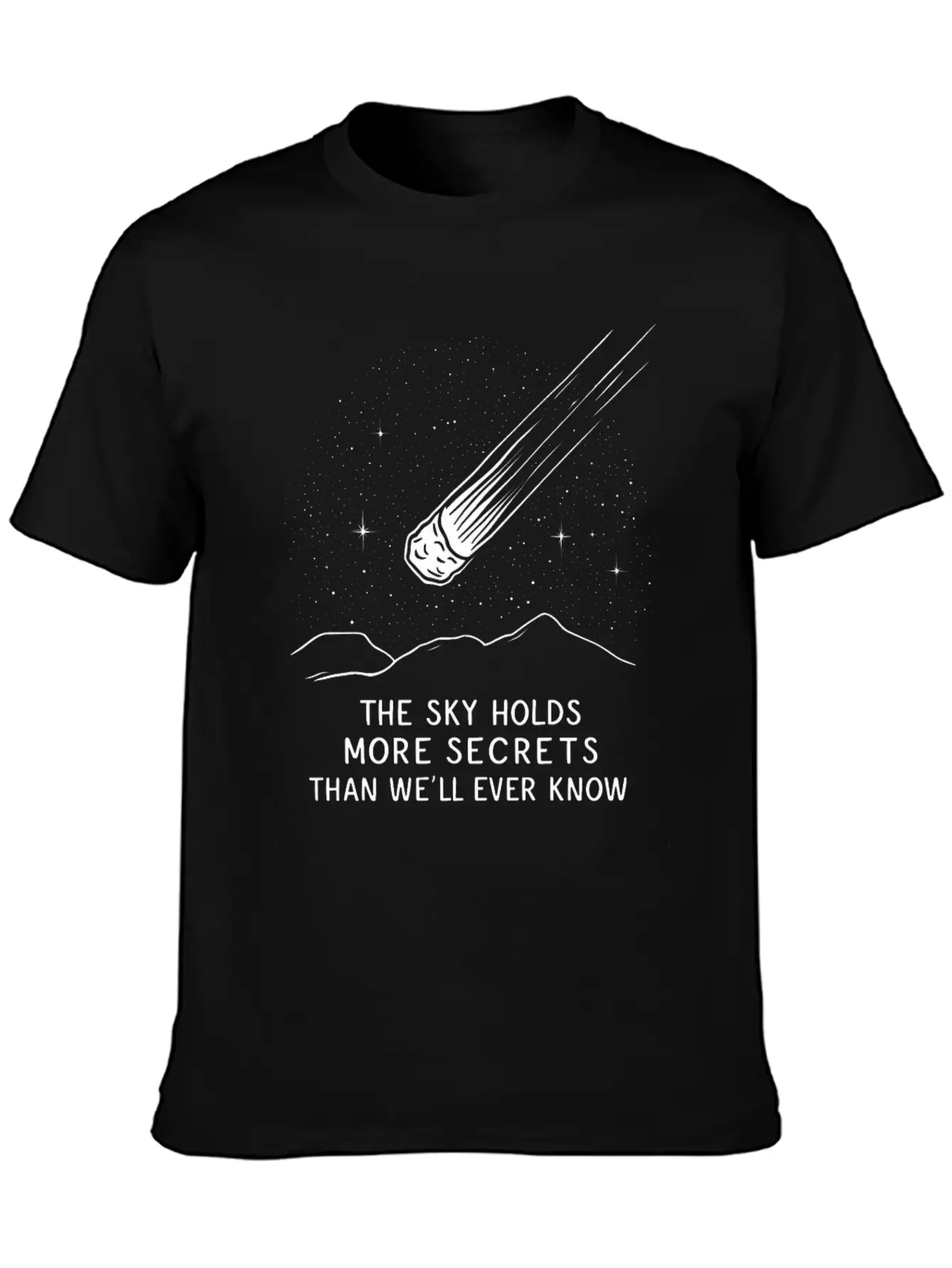 Stargazing Adventures Under The Meteor Shower Basic Graphic T-Shirt ¨C Daily Comfort In Soft Cotton