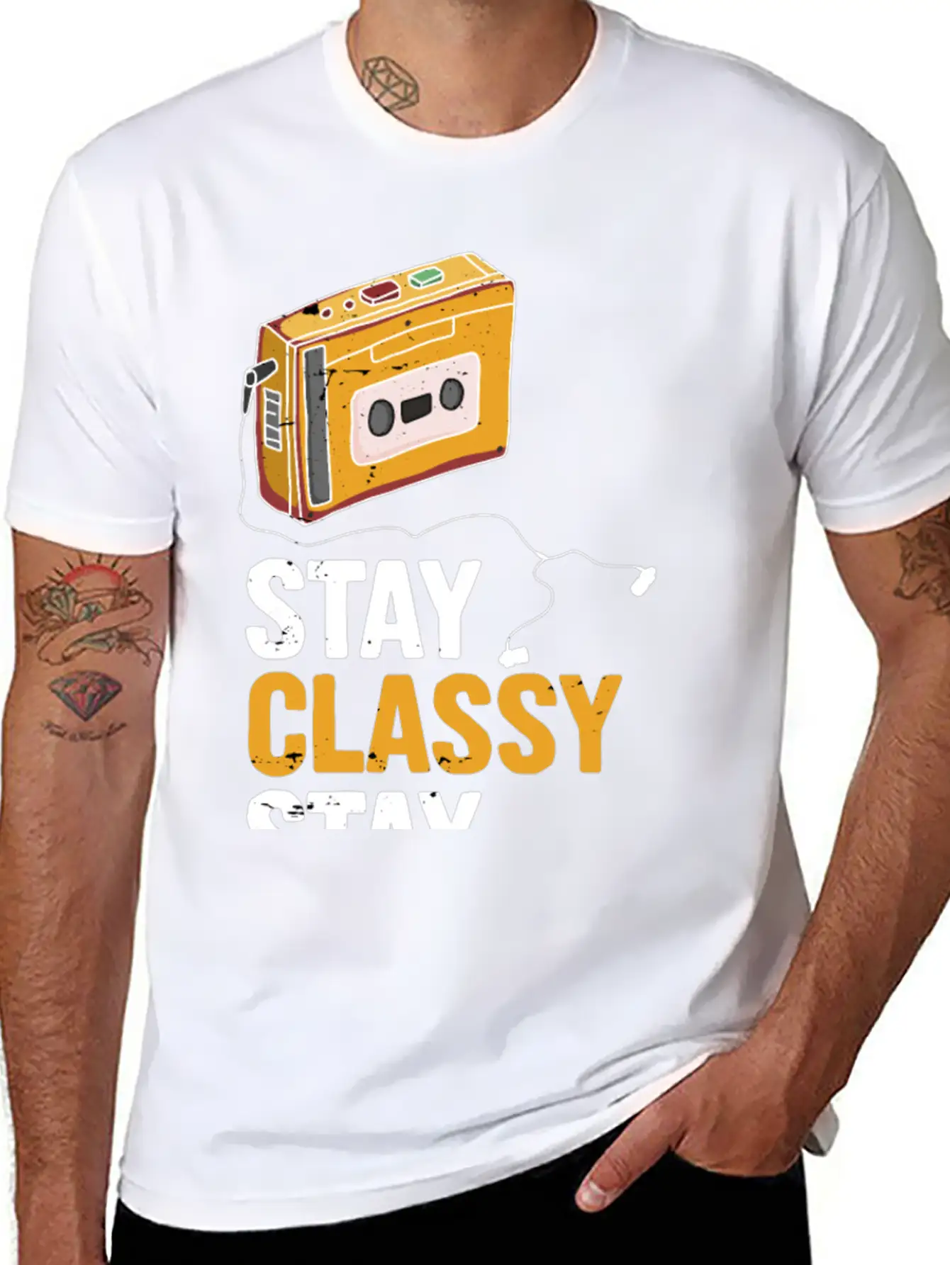 Stay Classy Stay Awesome Essential Cotton Tee For Daily Outfits ¨C Unisex Style