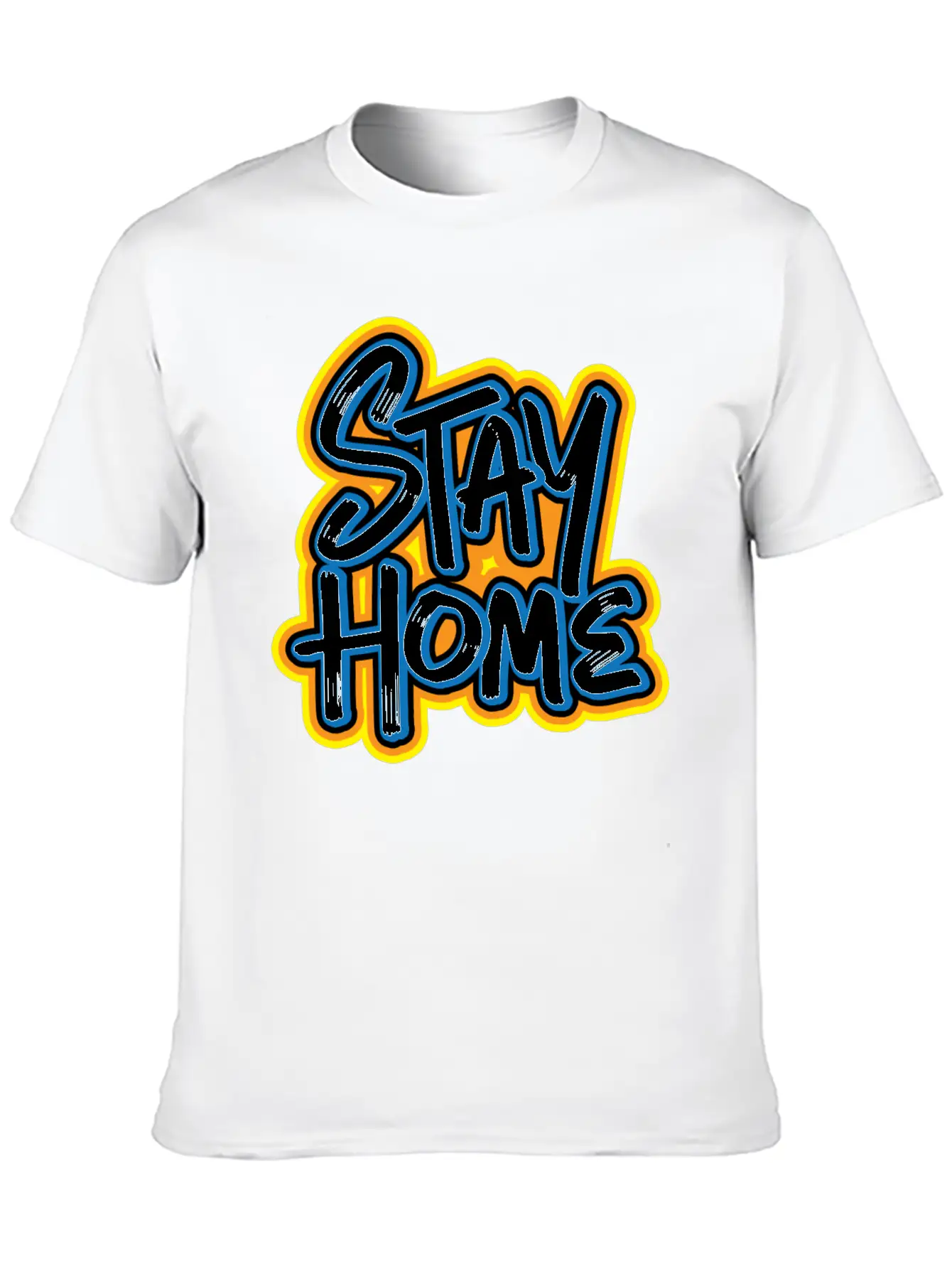 Stay Home Graffiti Basic Graphic T-Shirt ¨C Daily Comfort In Soft Cotton