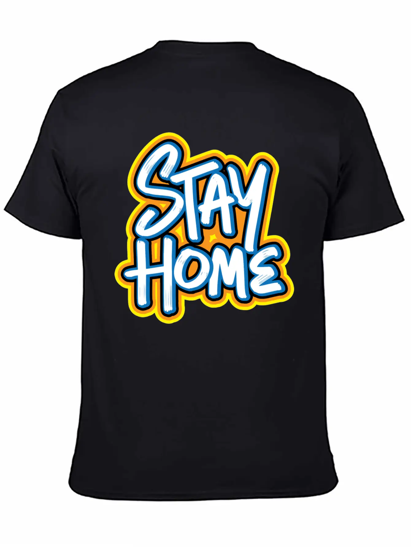 Stay Home Graffiti Basic Graphic T-Shirt ¨C Daily Comfort In Soft Cotton