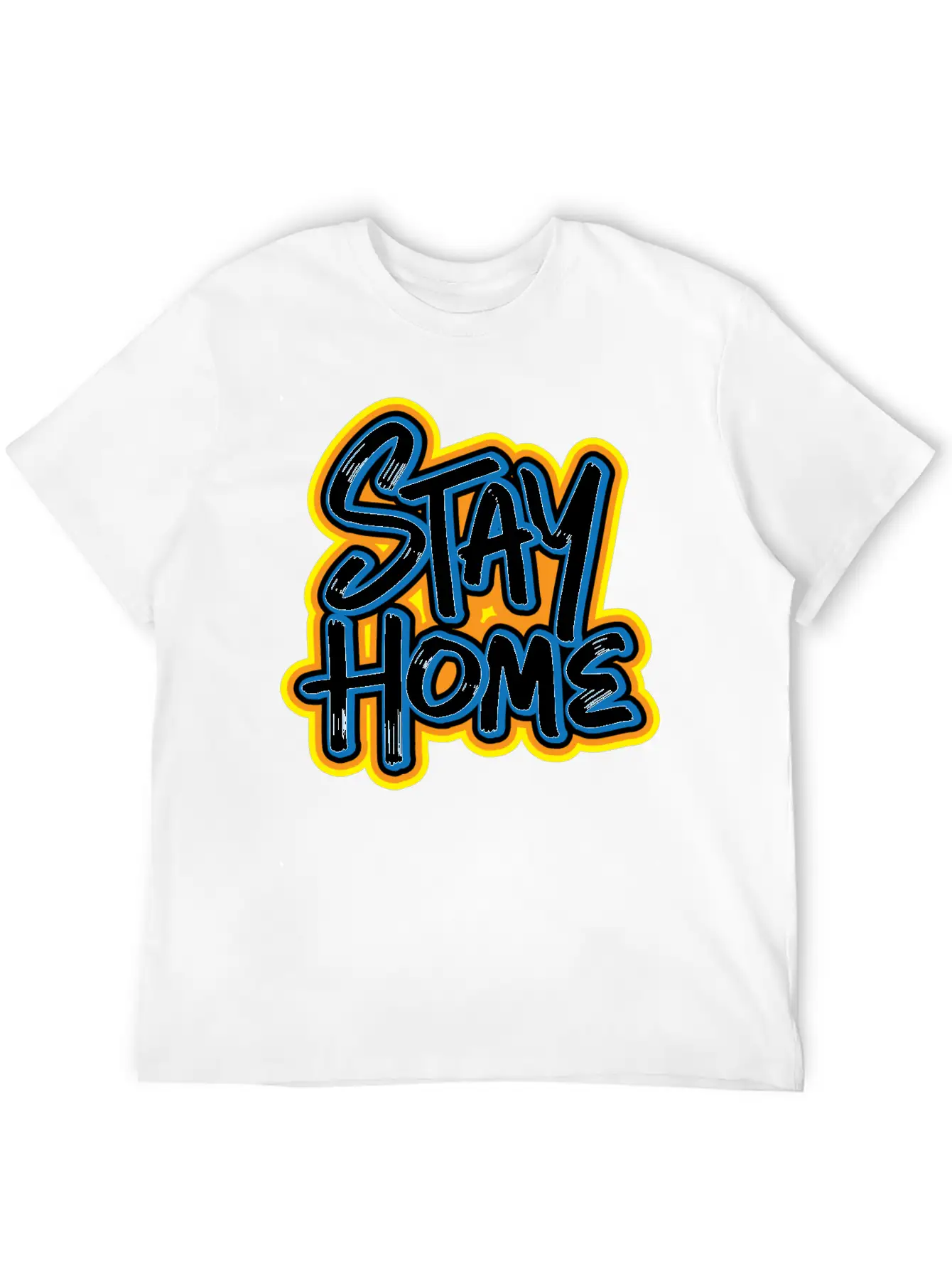 Stay Home Graffiti Basic Graphic T-Shirt ¨C Daily Comfort In Soft Cotton
