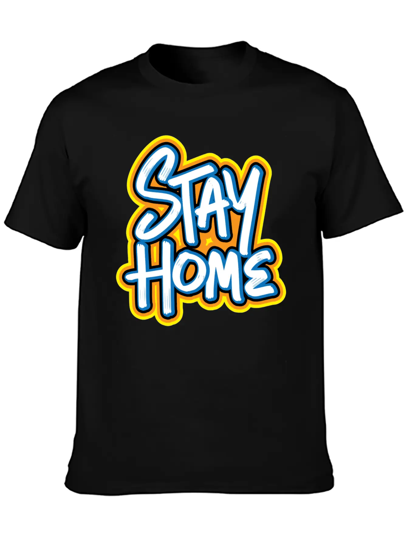 Stay Home Graffiti Basic Graphic T-Shirt ¨C Daily Comfort In Soft Cotton