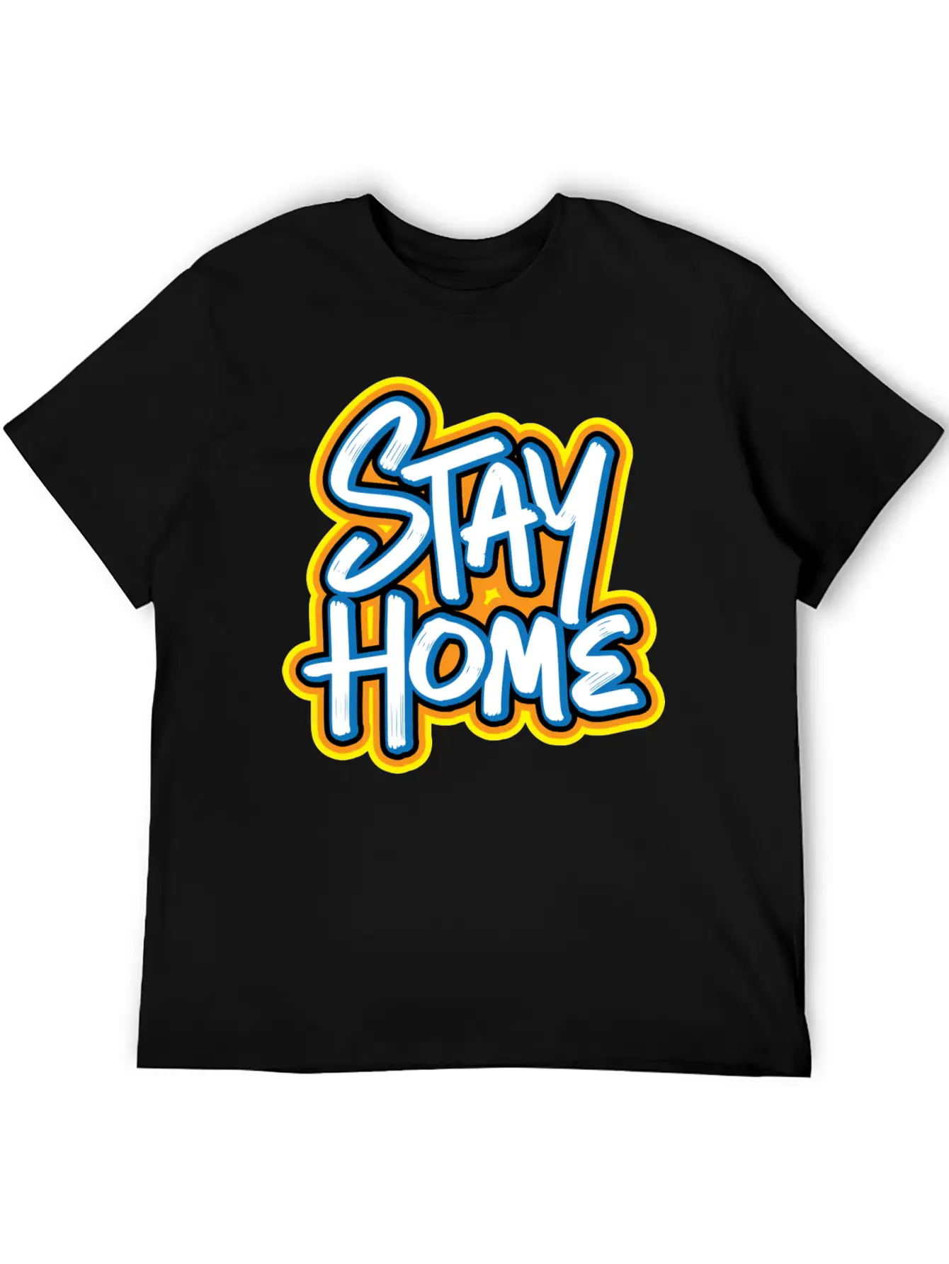 Stay Home Graffiti Basic Graphic T-Shirt ¨C Daily Comfort In Soft Cotton