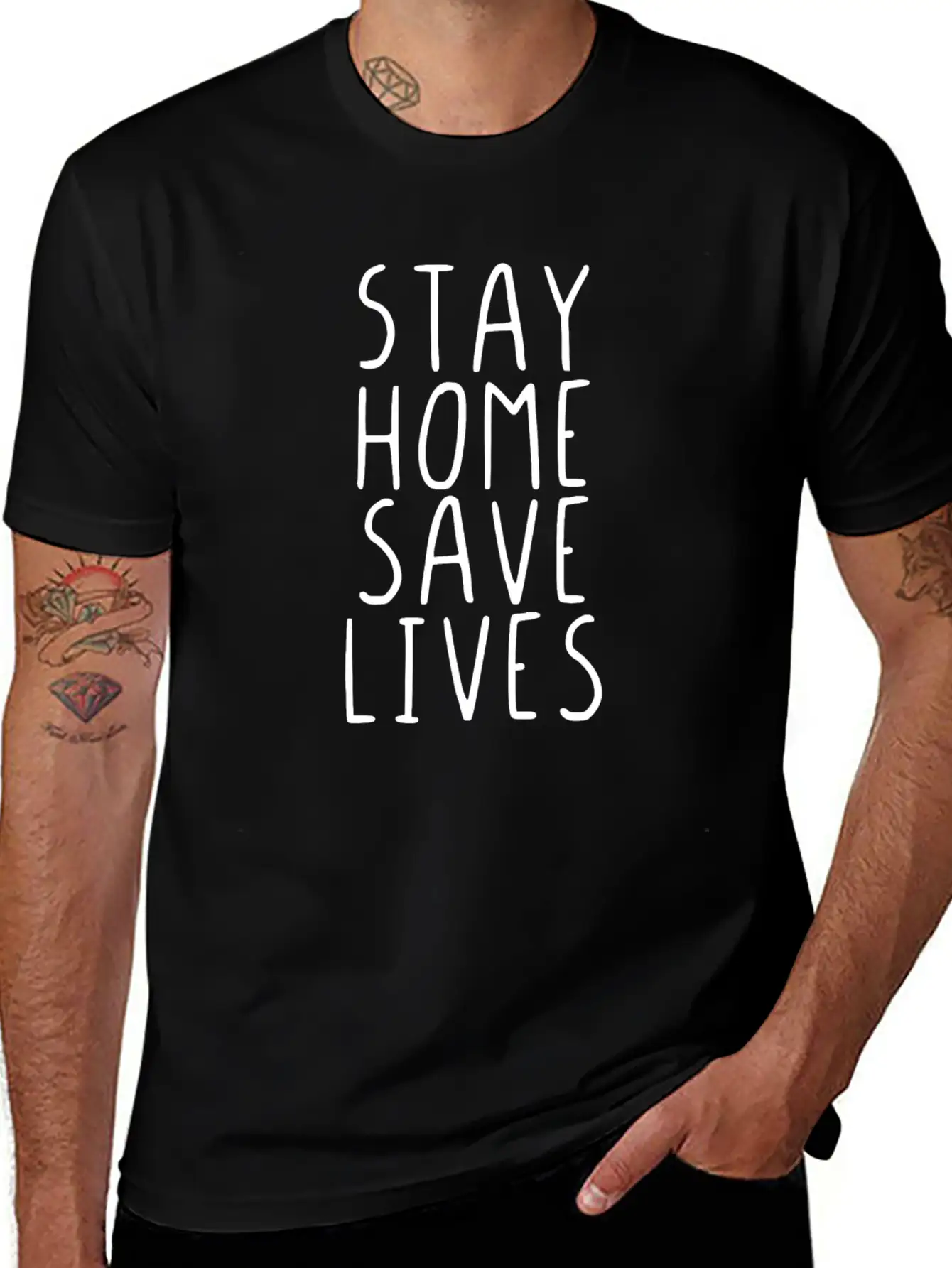 Stay Home Save Lives Unisex Casual T-Shirt ¨C Clean Design For Daily Comfort