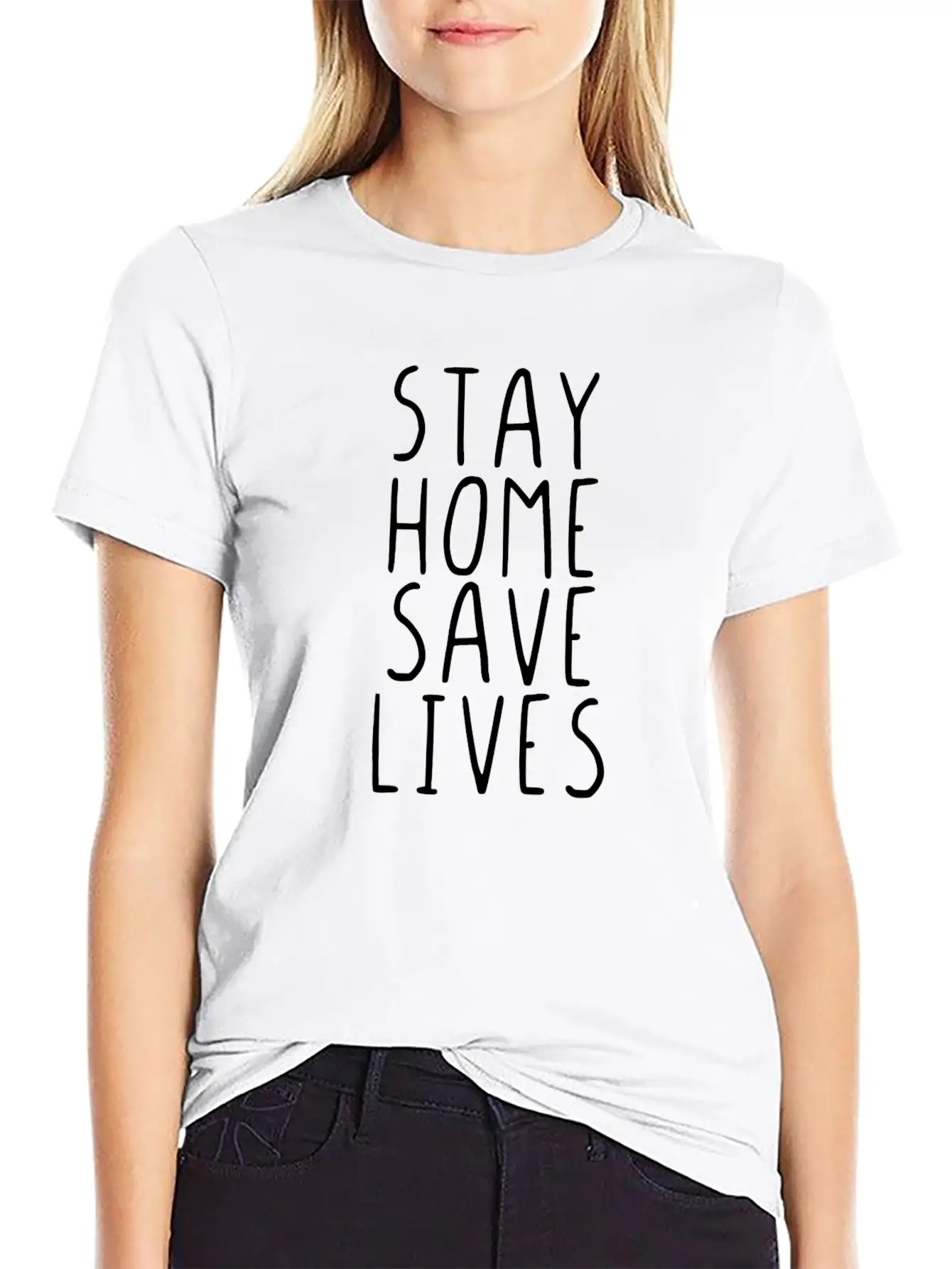 Stay Home Save Lives Unisex Casual T-Shirt ¨C Clean Design For Daily Comfort