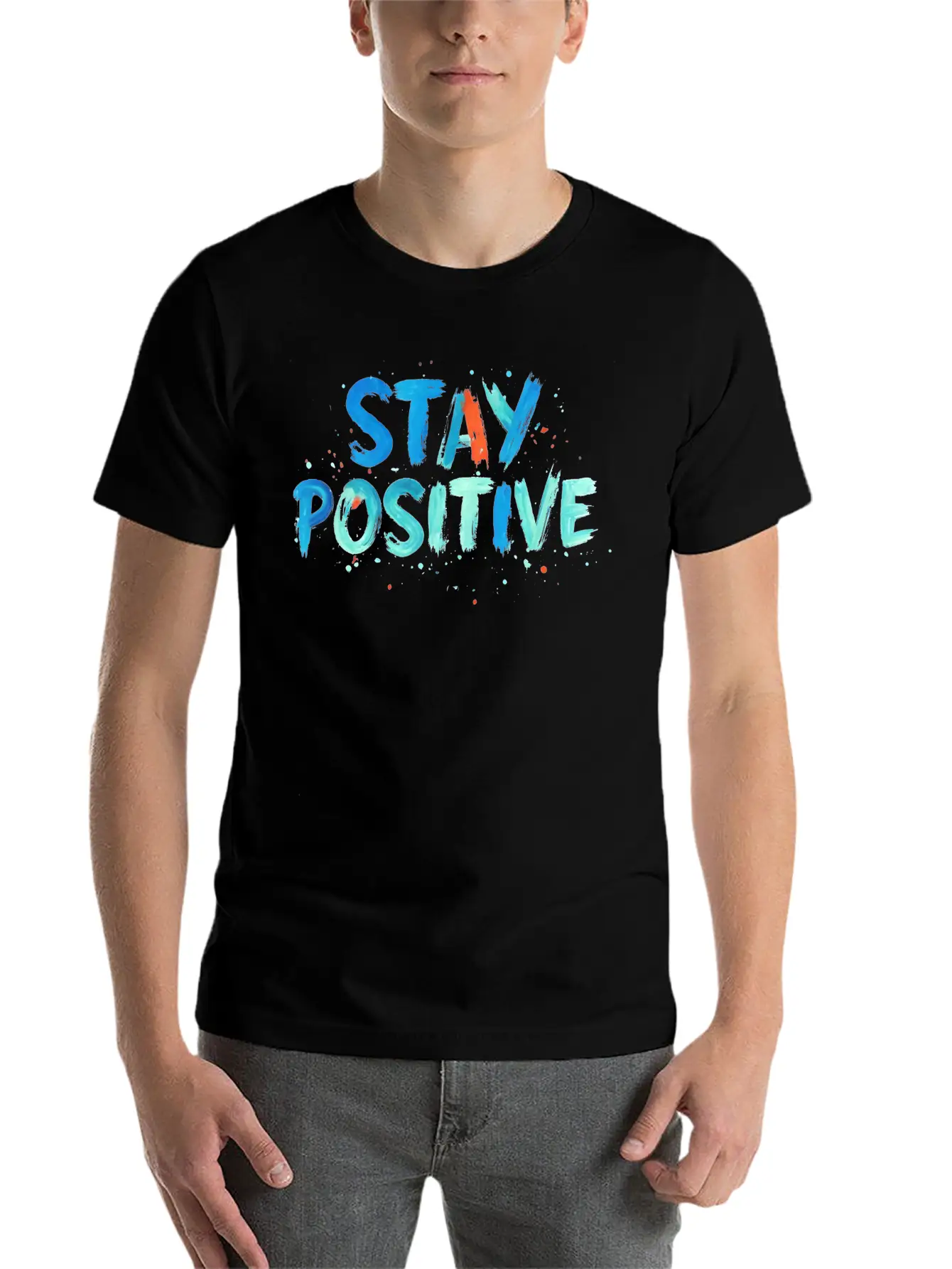 Stay Positive Soft Cotton Short Sleeve Tee ¨C Unisex Wardrobe Staple