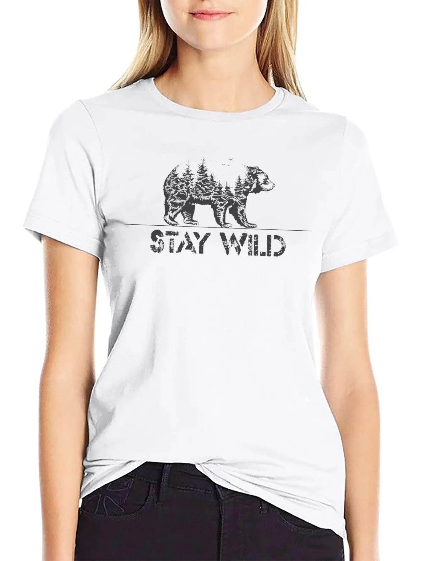 Stay Wild Basic Graphic T-Shirt ¨C Daily Comfort In Soft Cotton