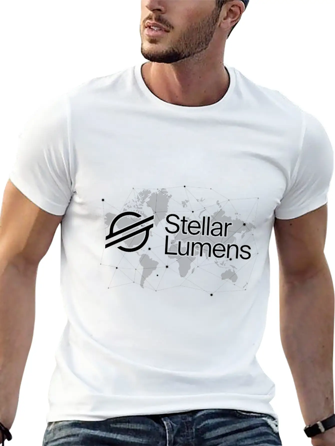 Stellar XML Crypto Trader World Map Essential Cotton Tee For Daily Outfits ¨C Unisex Style