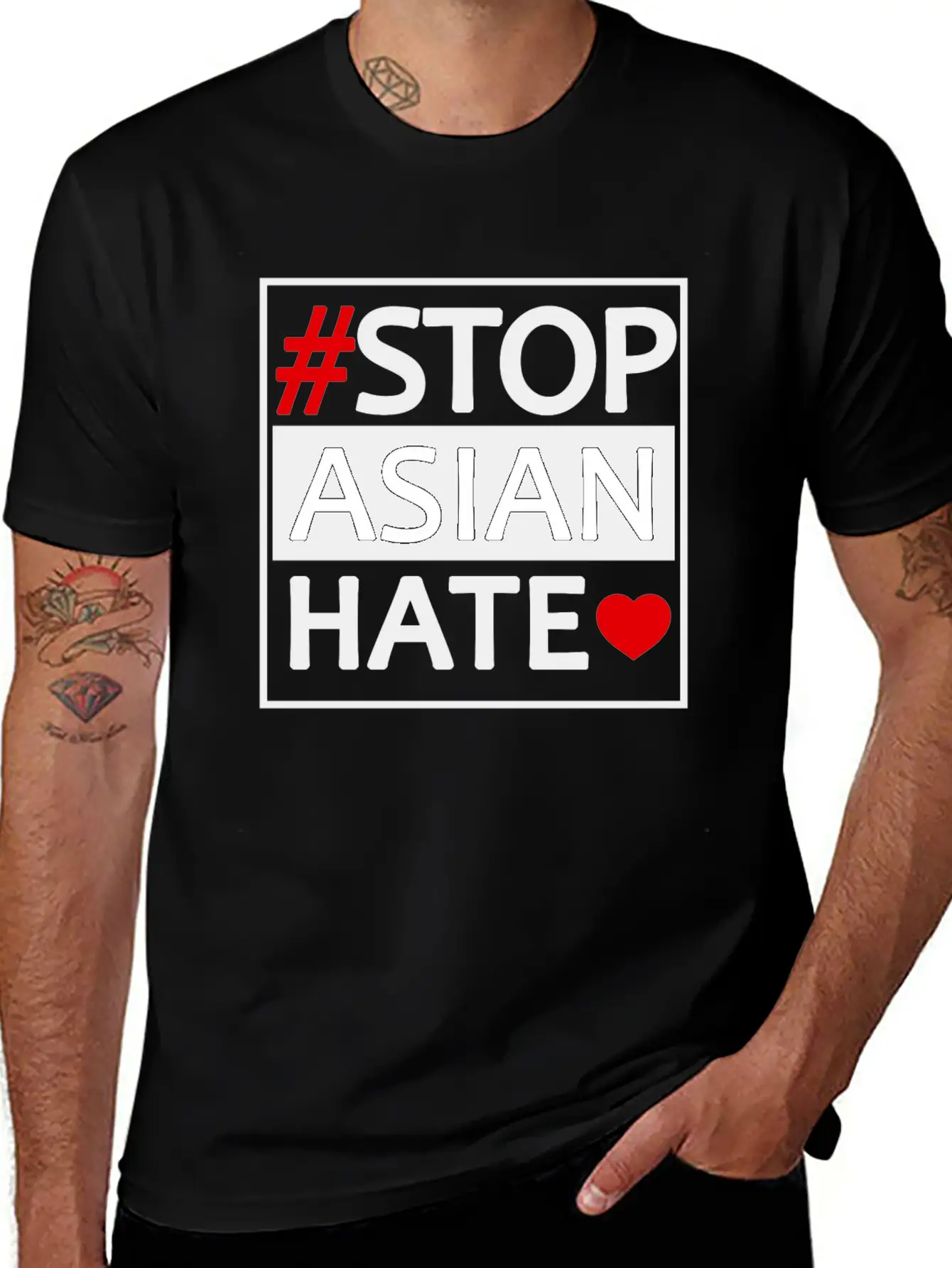 STOP ASIAN HATE Basic Graphic T-Shirt ¨C Daily Comfort In Soft Cotton