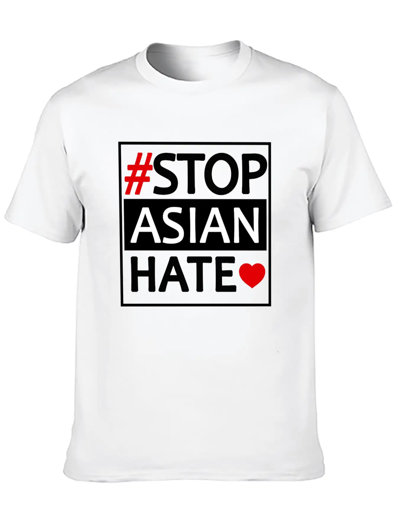 STOP ASIAN HATE Basic Graphic T-Shirt ¨C Daily Comfort In Soft Cotton