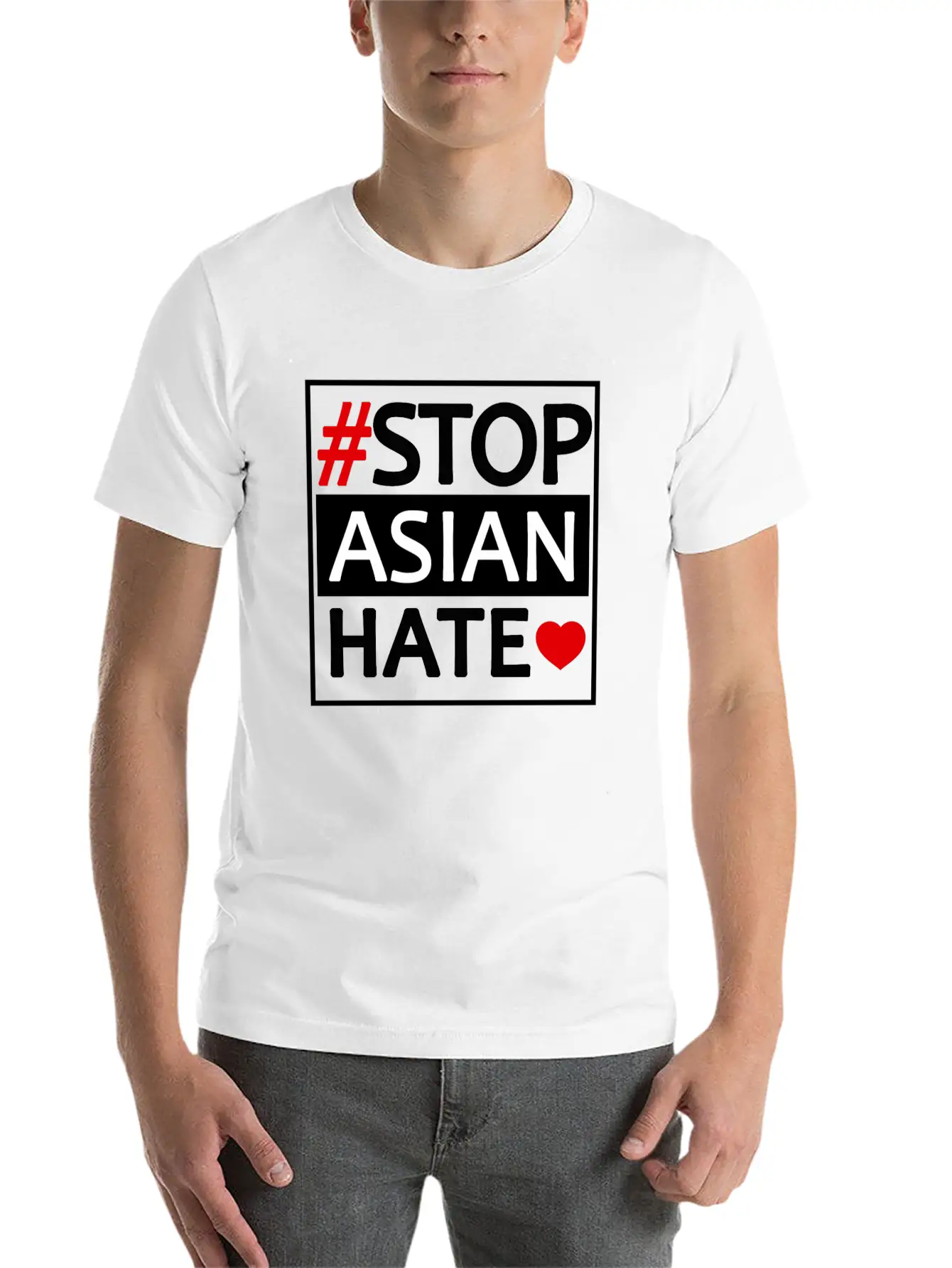 STOP ASIAN HATE Basic Graphic T-Shirt ¨C Daily Comfort In Soft Cotton