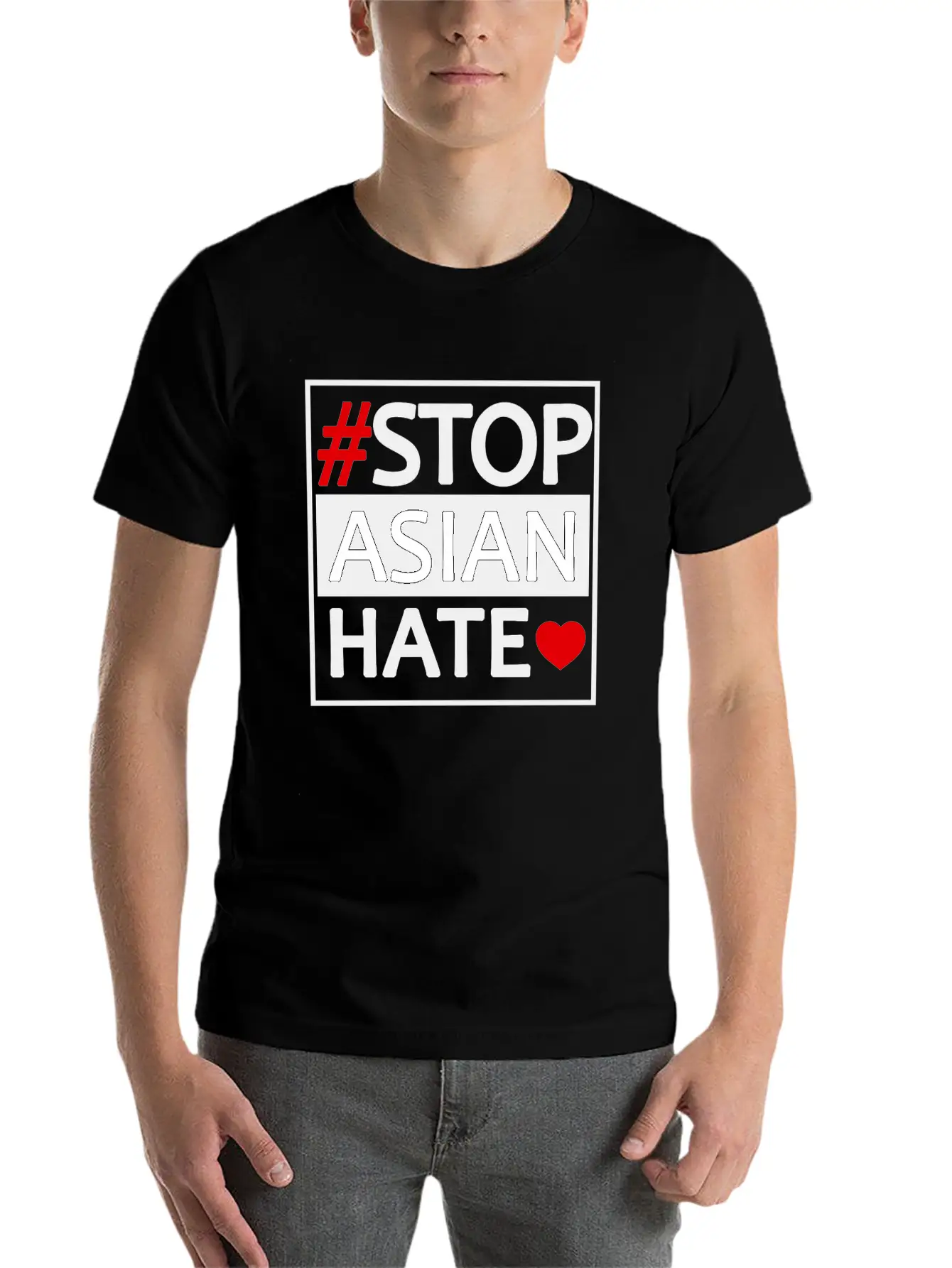 STOP ASIAN HATE Basic Graphic T-Shirt ¨C Daily Comfort In Soft Cotton
