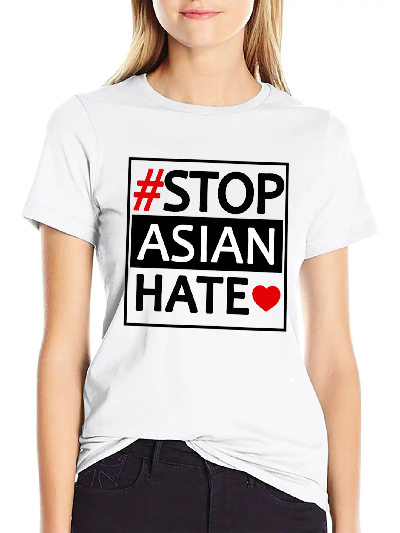 STOP ASIAN HATE Basic Graphic T-Shirt ¨C Daily Comfort In Soft Cotton