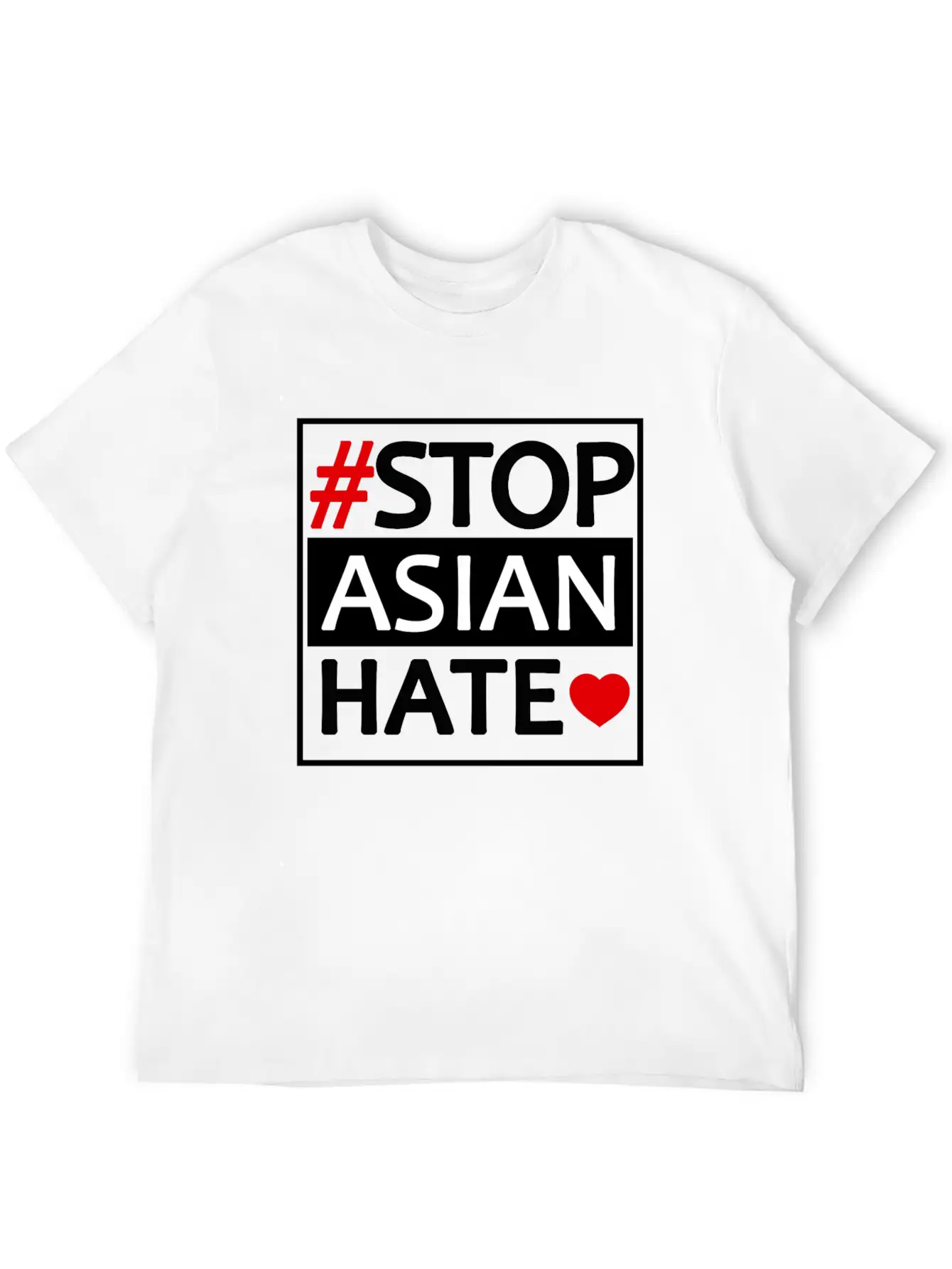 STOP ASIAN HATE Basic Graphic T-Shirt ¨C Daily Comfort In Soft Cotton