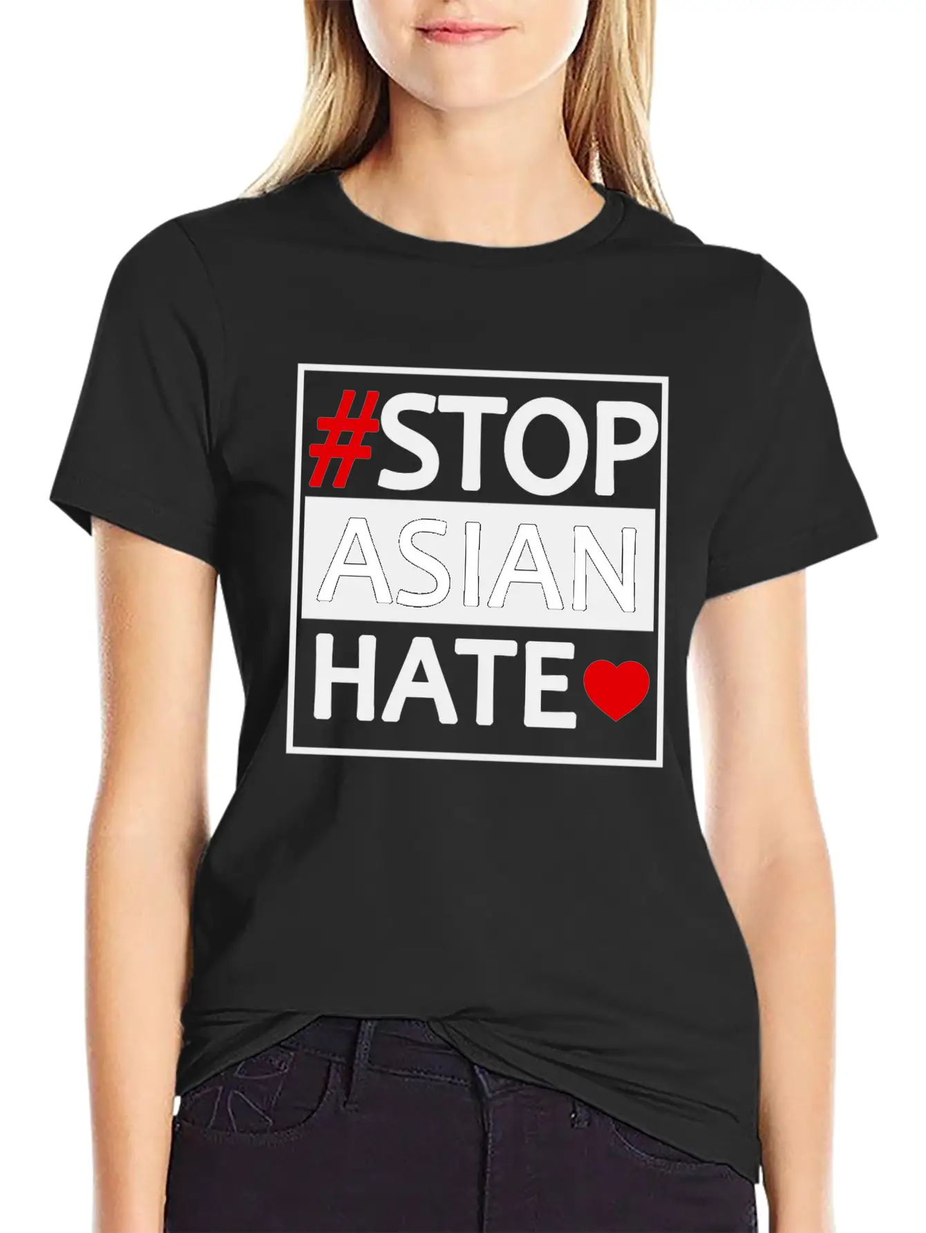 STOP ASIAN HATE Basic Graphic T-Shirt ¨C Daily Comfort In Soft Cotton