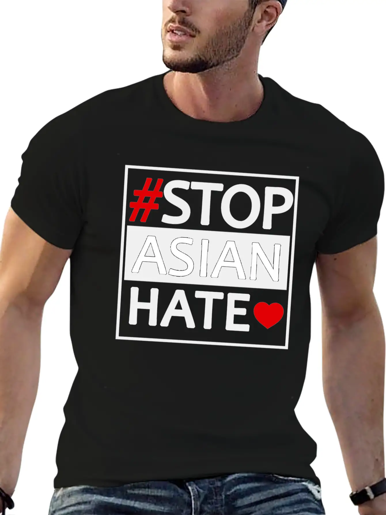 STOP ASIAN HATE Basic Graphic T-Shirt ¨C Daily Comfort In Soft Cotton