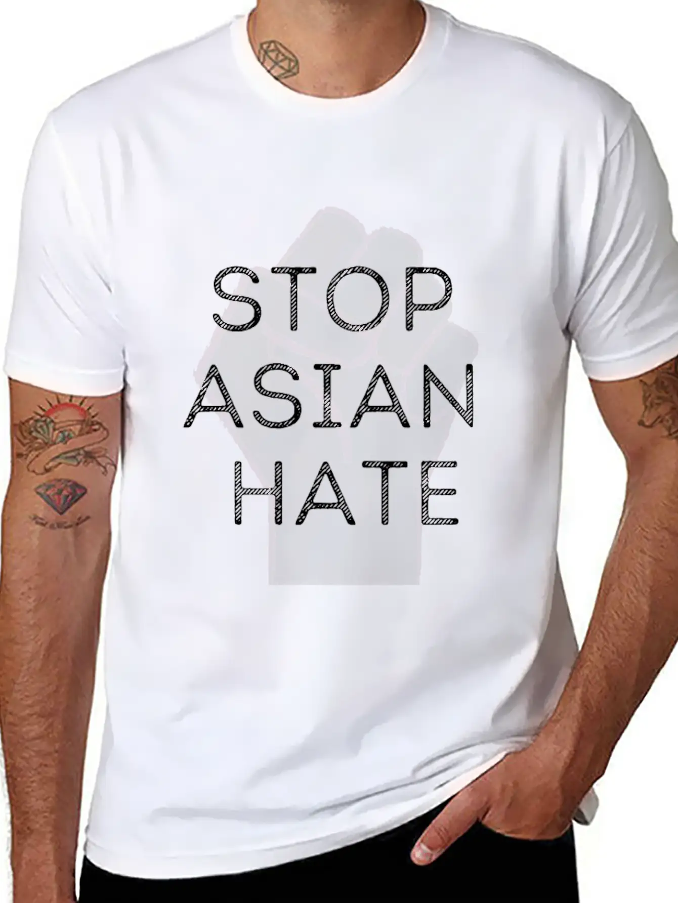 STOP ASIAN HATE Soft Cotton Short Sleeve Tee ¨C Unisex Wardrobe Staple