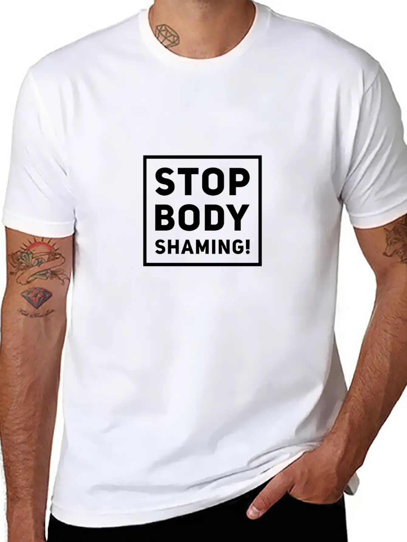 Stop Body Shaming Fat Shaming Gift Idea Basic Graphic T-Shirt ¨C Daily Comfort In Soft Cotton