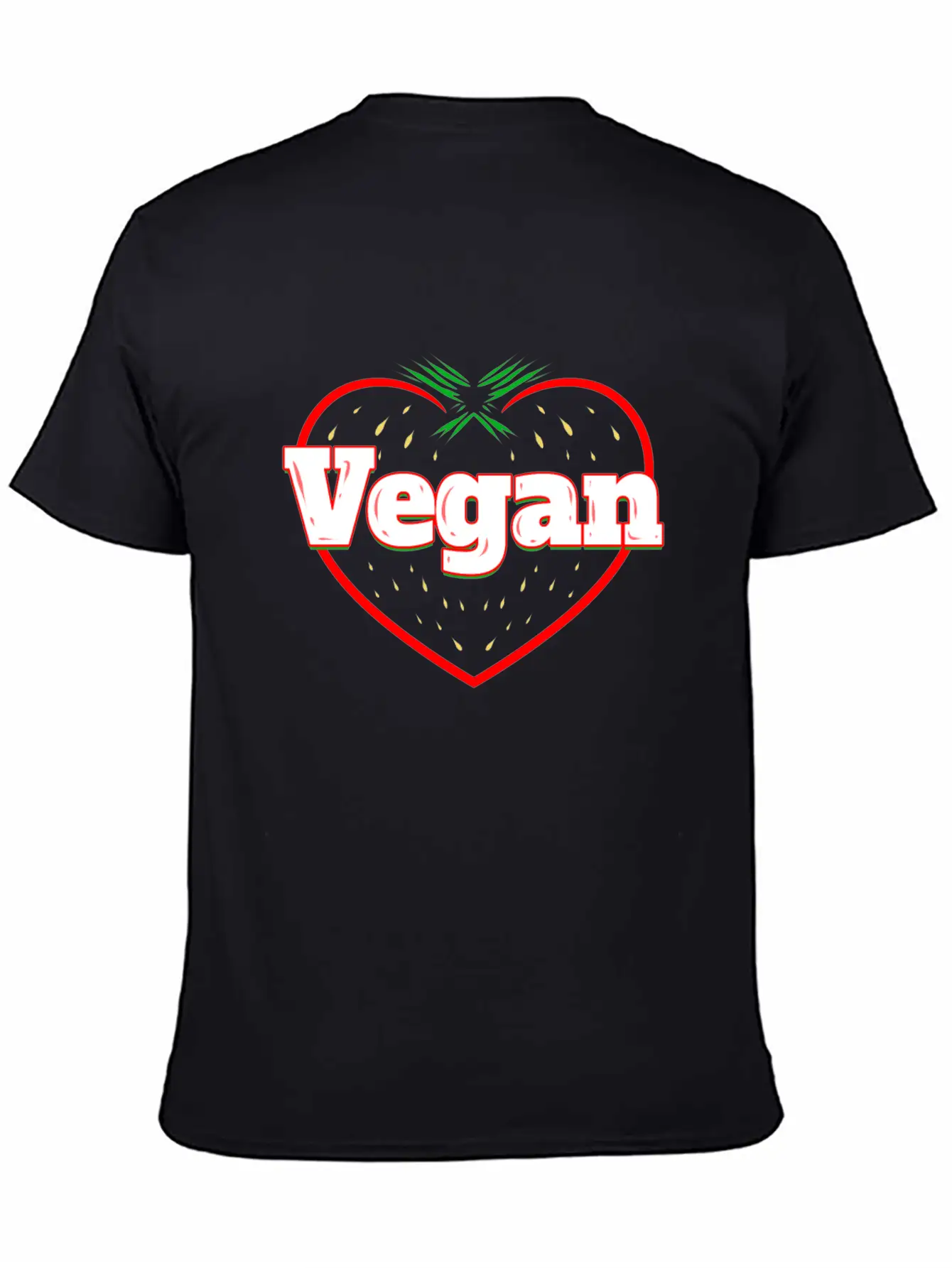 Strawberry Logo For Vegetarians - Go Vegan Essential Cotton Tee For Daily Outfits ¨C Unisex Style