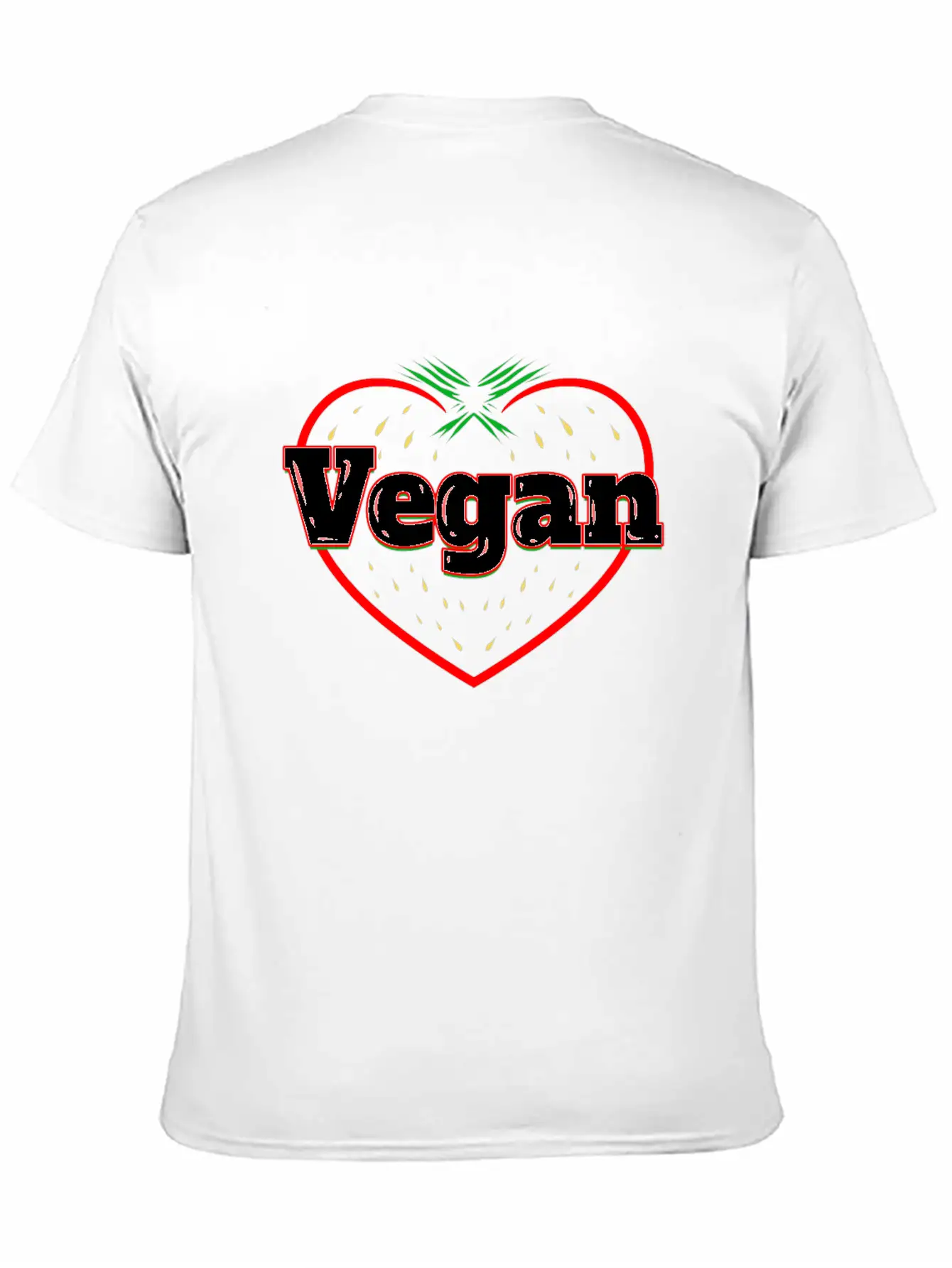 Strawberry Logo For Vegetarians - Go Vegan Essential Cotton Tee For Daily Outfits ¨C Unisex Style