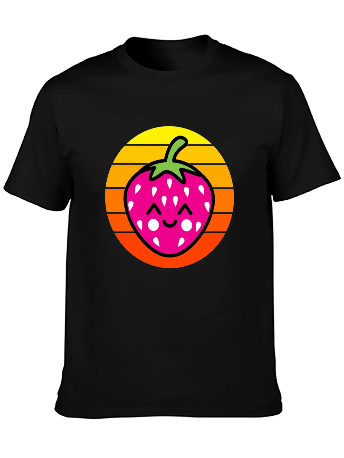 Strawberry Sunset Basic Graphic T-Shirt ¨C Daily Comfort In Soft Cotton