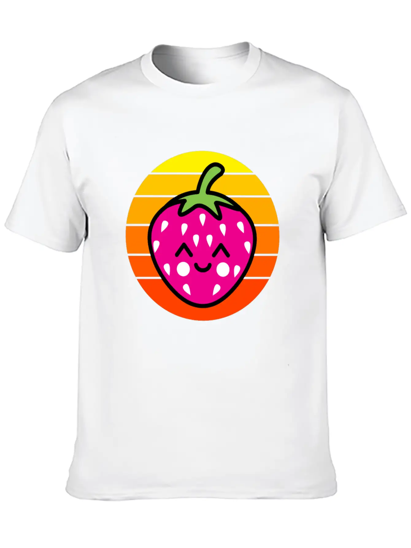 Strawberry Sunset Basic Graphic T-Shirt ¨C Daily Comfort In Soft Cotton