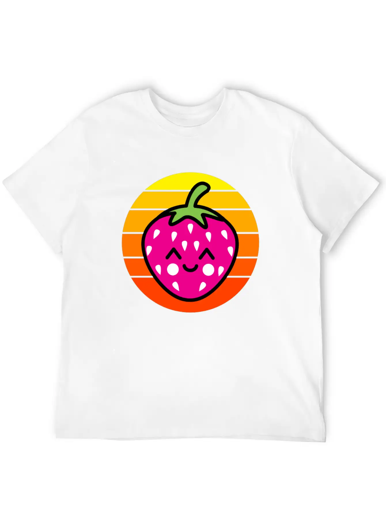 Strawberry Sunset Basic Graphic T-Shirt ¨C Daily Comfort In Soft Cotton