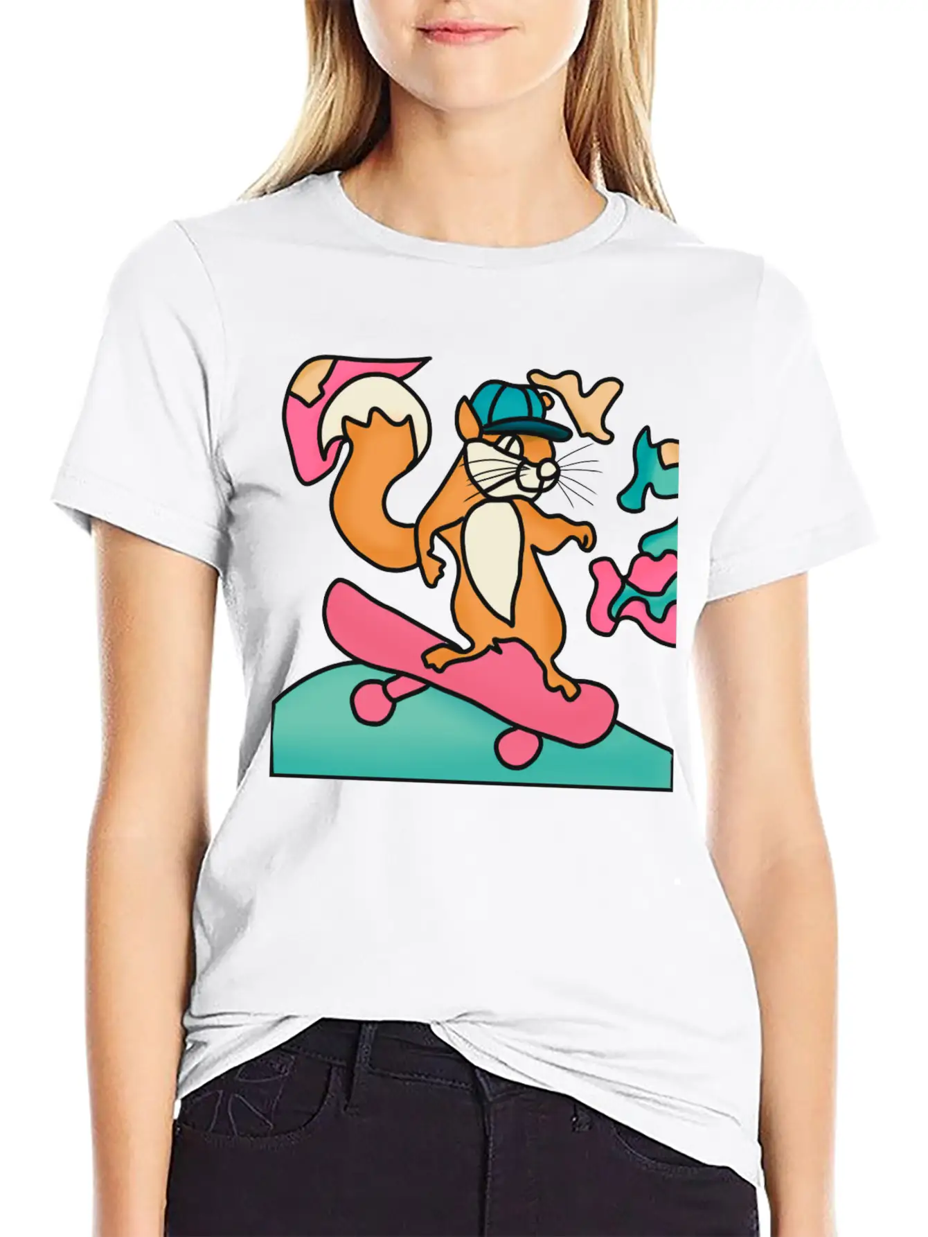 Street Retro Squirrel On Skateboard | Funny Unisex Casual T-Shirt ¨C Clean Design For Daily Comfort
