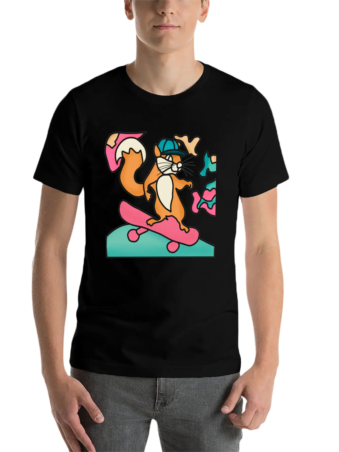 Street Retro Squirrel On Skateboard | Funny Unisex Casual T-Shirt ¨C Clean Design For Daily Comfort
