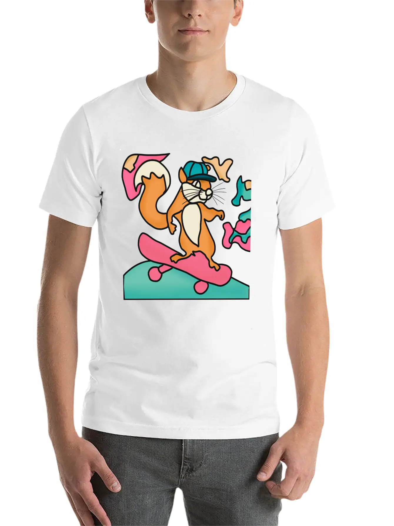 Street Retro Squirrel On Skateboard | Funny Unisex Casual T-Shirt ¨C Clean Design For Daily Comfort