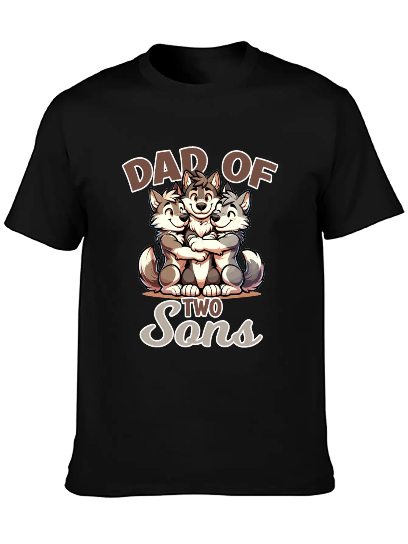 Strong Wolf With Wolf Child For A Dad Unisex Casual T-Shirt ¨C Clean Design For Daily Comfort