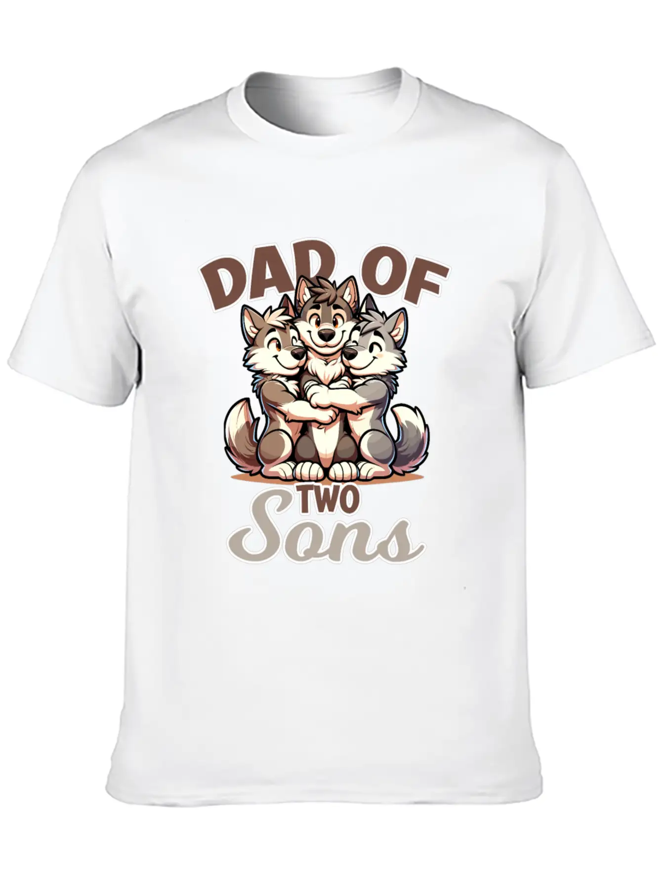Strong Wolf With Wolf Child For A Dad Unisex Casual T-Shirt ¨C Clean Design For Daily Comfort