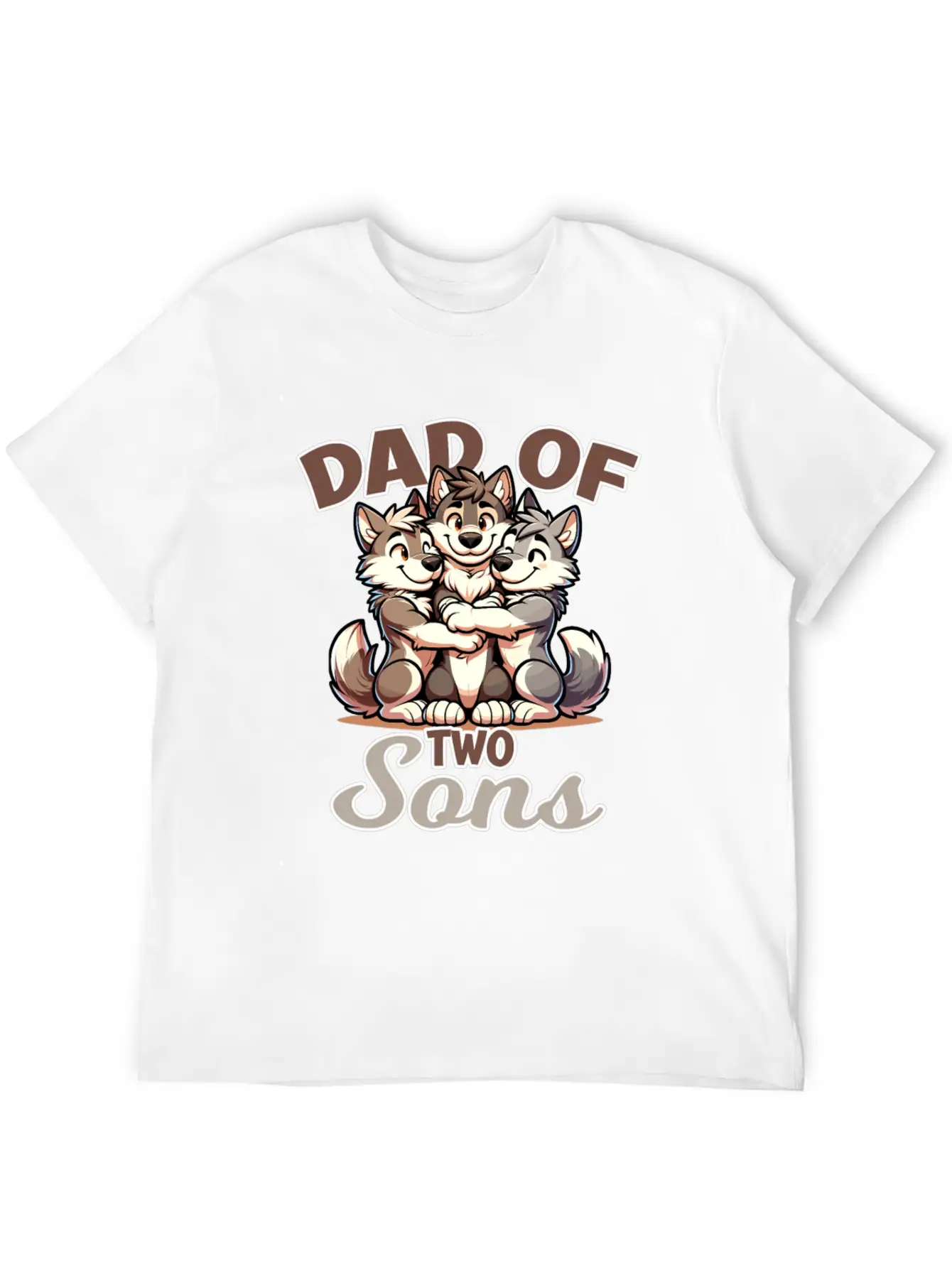 Strong Wolf With Wolf Child For A Dad Unisex Casual T-Shirt ¨C Clean Design For Daily Comfort