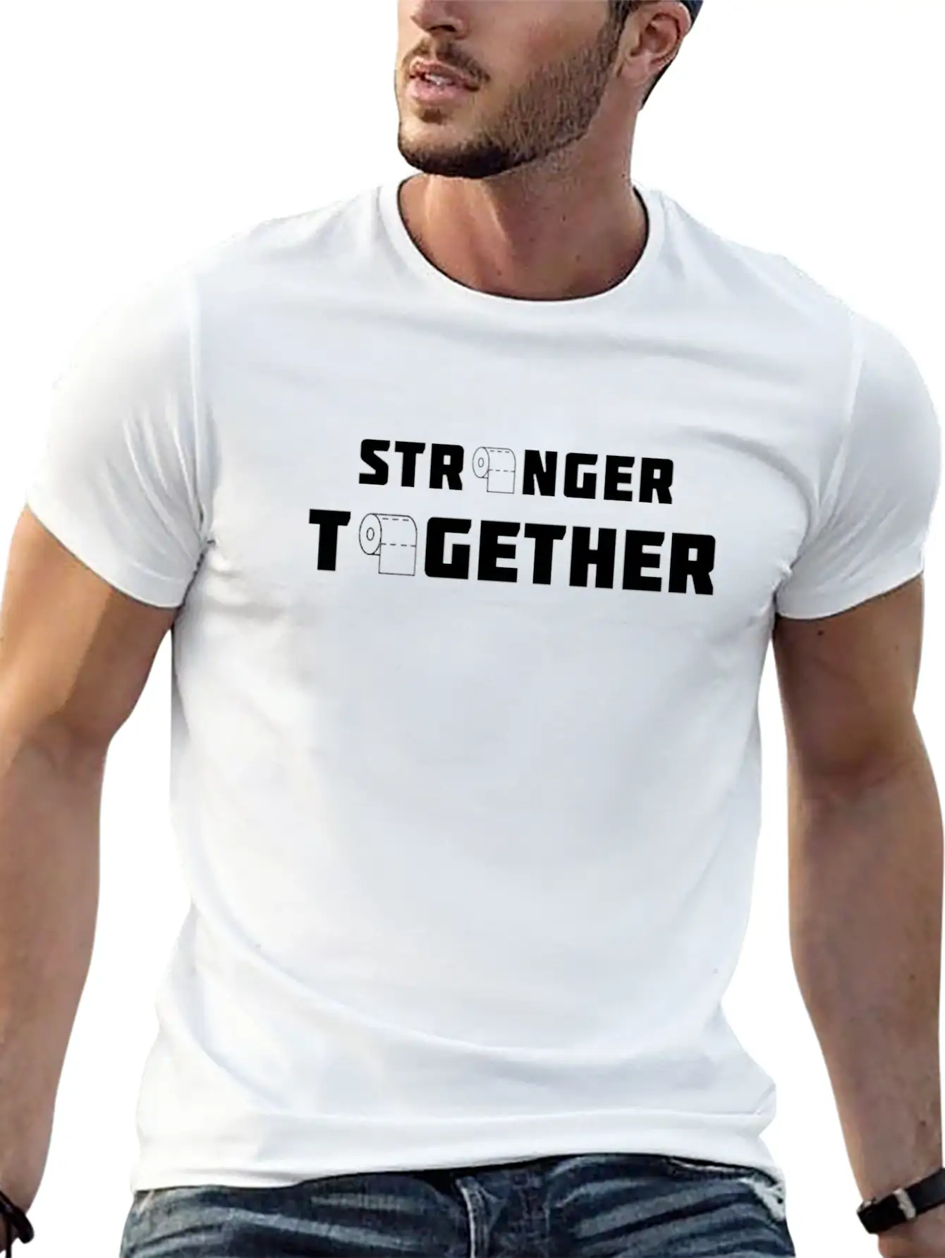 Stronger Together ¡ª Toilet Rolls Basic Graphic T-Shirt ¨C Daily Comfort In Soft Cotton