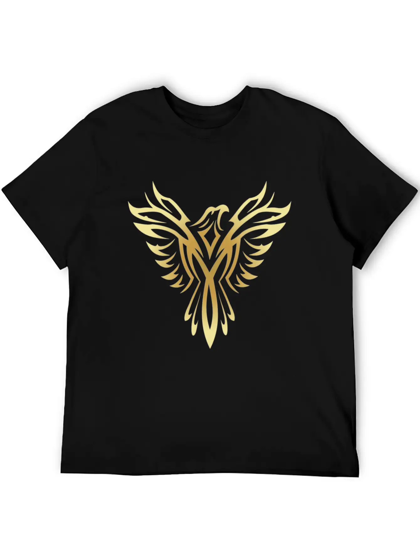 Stylish Gold Phoenix Mythical Bird Rising Born Unisex Casual T-Shirt ¨C Clean Design For Daily Comfort