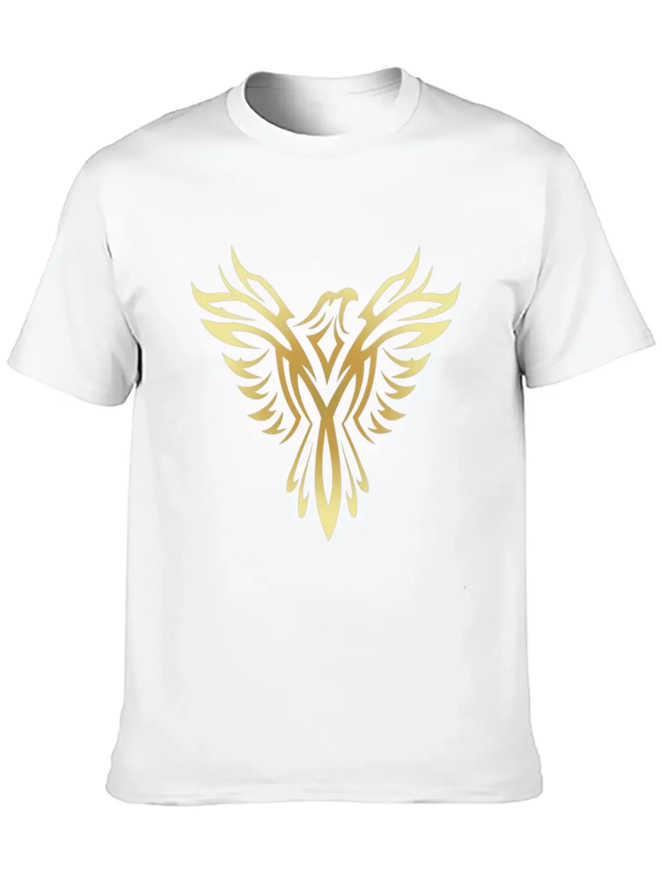 Stylish Gold Phoenix Mythical Bird Rising Born Unisex Casual T-Shirt ¨C Clean Design For Daily Comfort