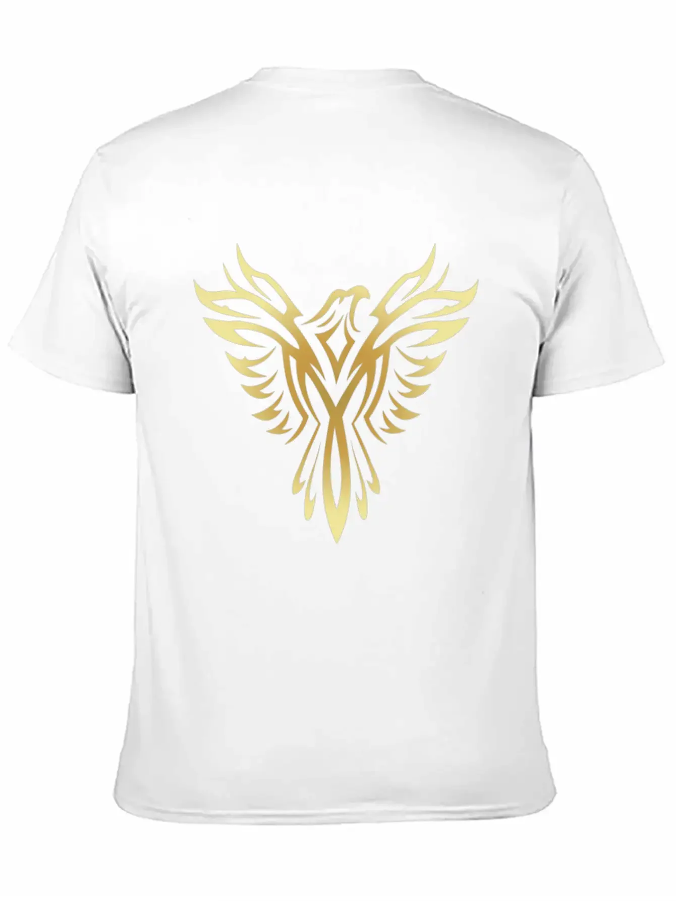Stylish Gold Phoenix Mythical Bird Rising Born Unisex Casual T-Shirt ¨C Clean Design For Daily Comfort