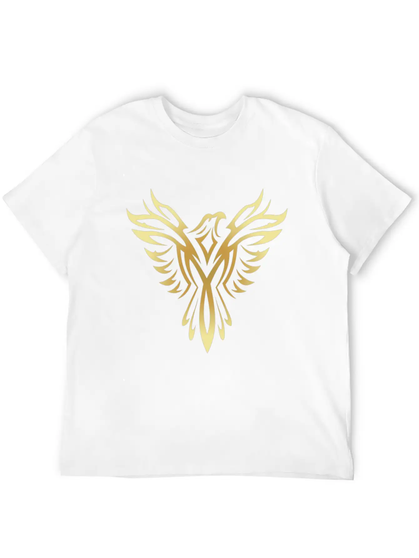 Stylish Gold Phoenix Mythical Bird Rising Born Unisex Casual T-Shirt ¨C Clean Design For Daily Comfort
