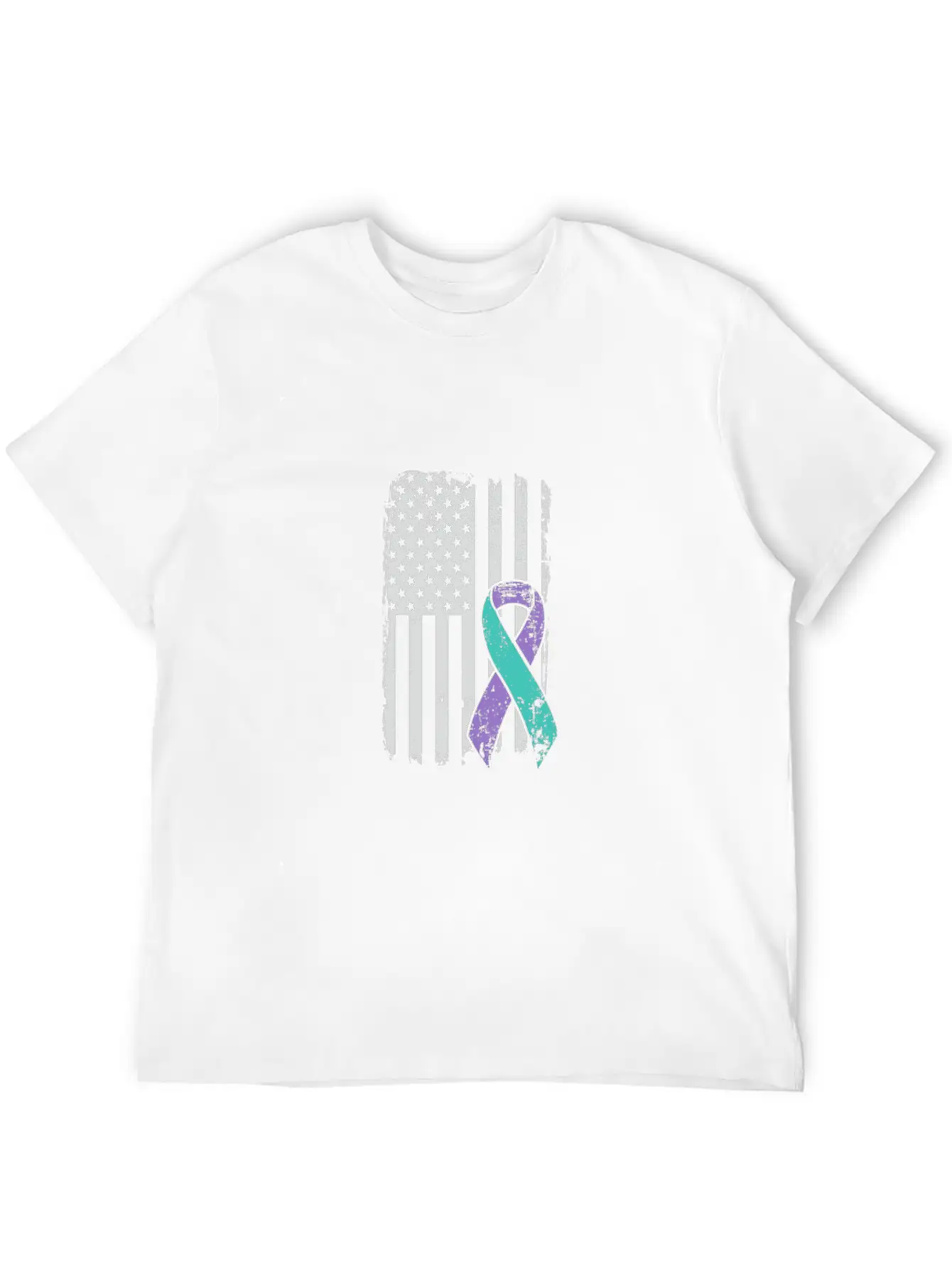 Suicide Prevention Awareness Ribbon - USA American Soft Cotton Short Sleeve Tee ¨C Unisex Wardrobe Staple