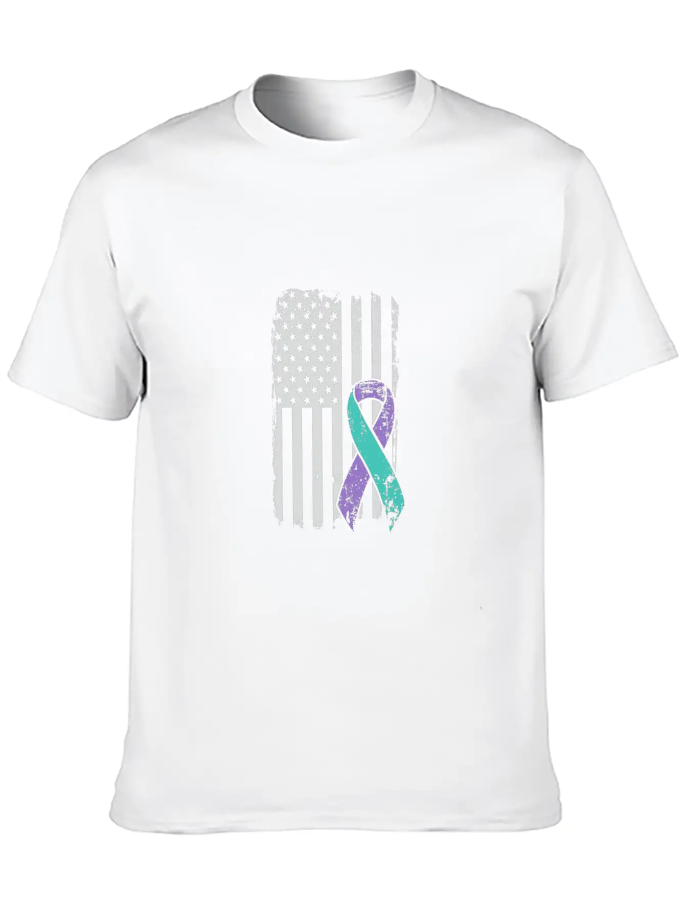 Suicide Prevention Awareness Ribbon - USA American Soft Cotton Short Sleeve Tee ¨C Unisex Wardrobe Staple