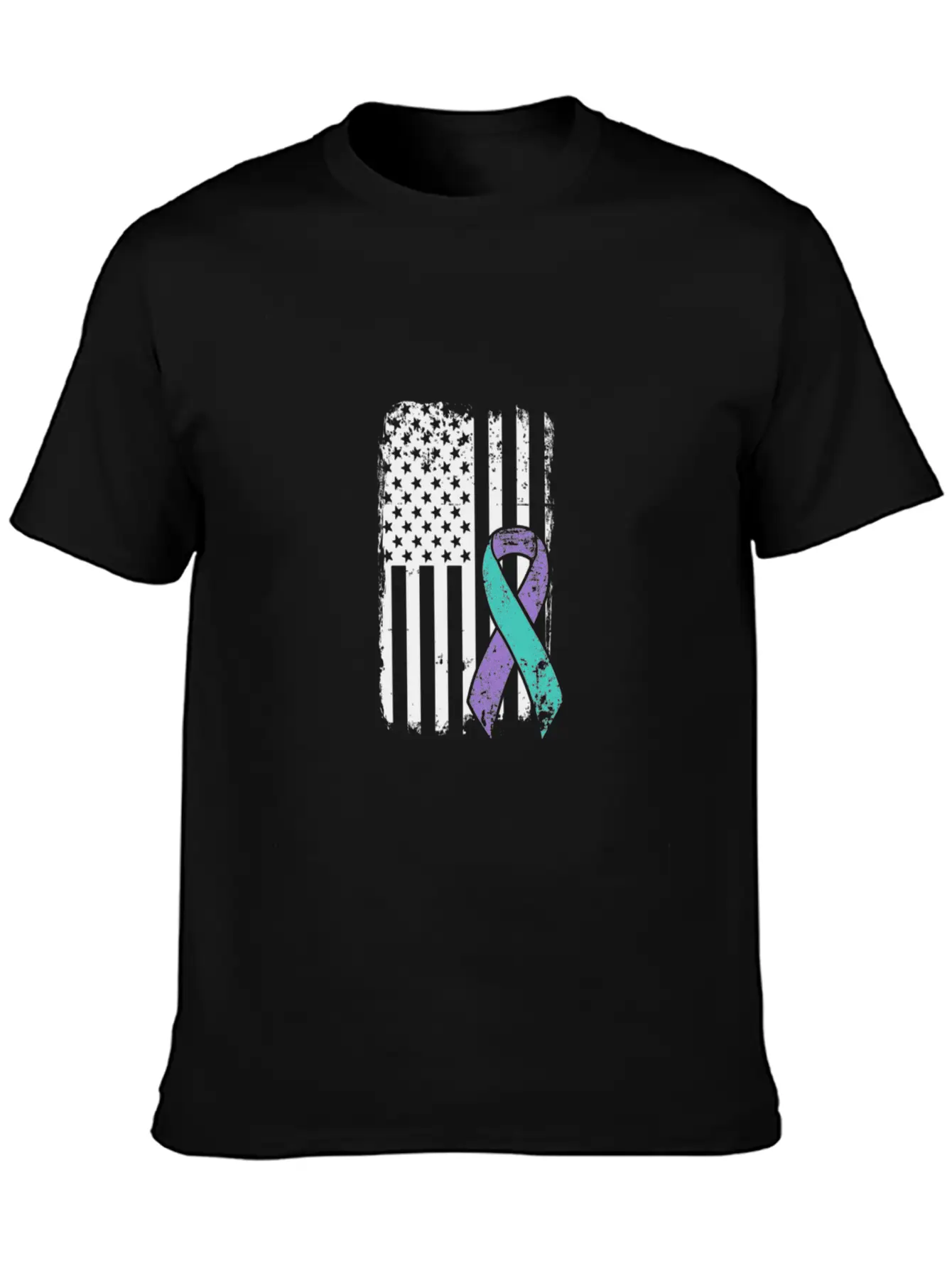 Suicide Prevention Awareness Ribbon - USA American Soft Cotton Short Sleeve Tee ¨C Unisex Wardrobe Staple