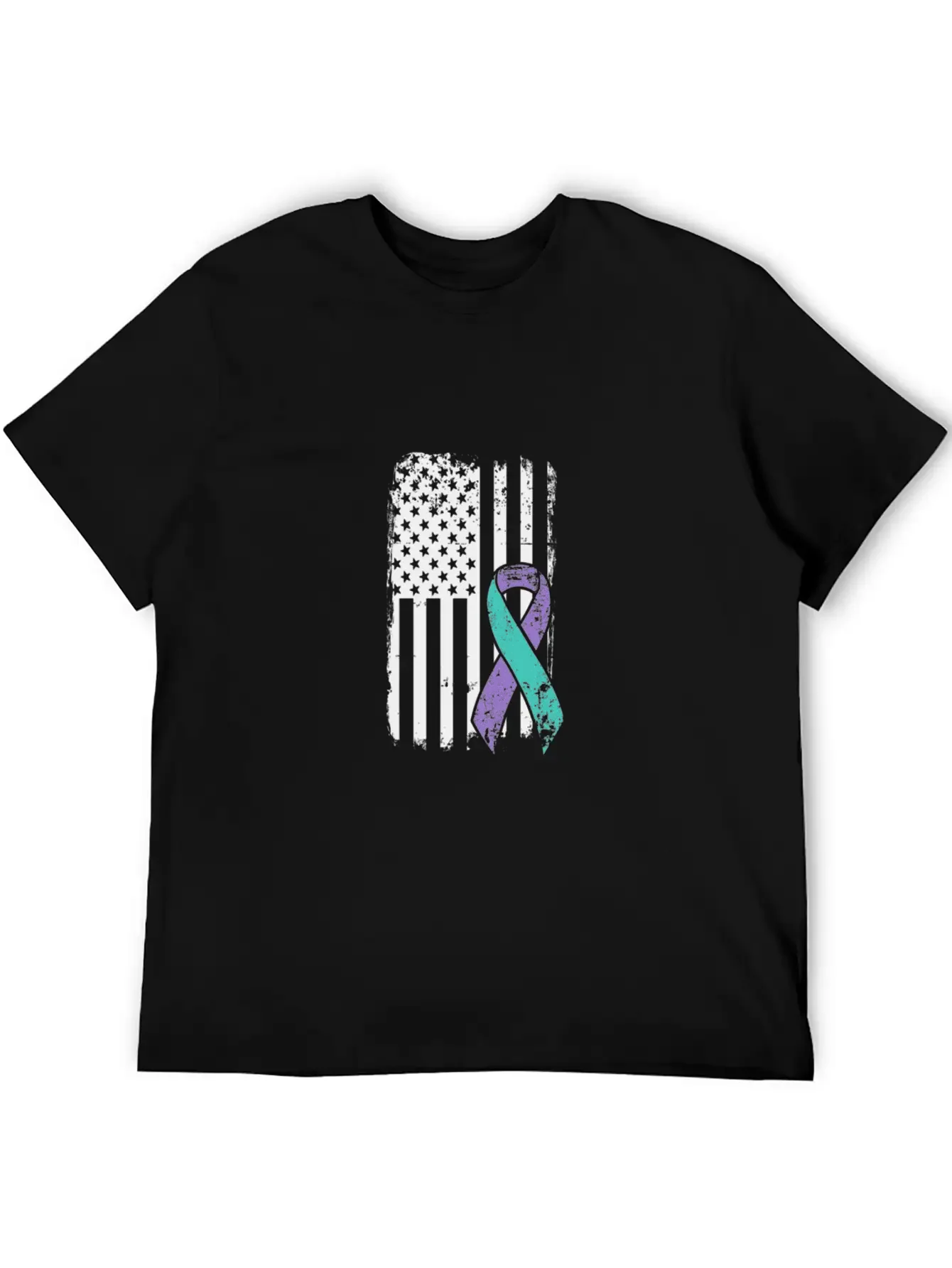 Suicide Prevention Awareness Ribbon - USA American Soft Cotton Short Sleeve Tee ¨C Unisex Wardrobe Staple
