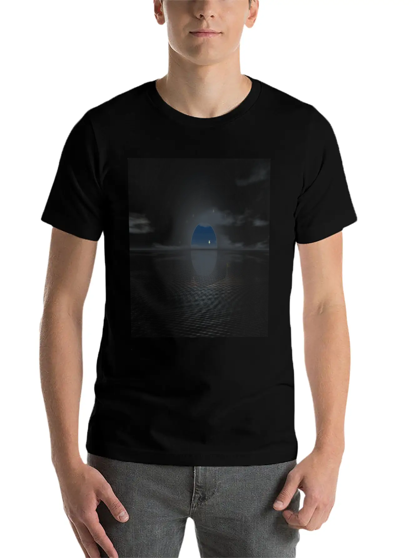Sun And Moon Behind Boats Basic Graphic T-Shirt ¨C Daily Comfort In Soft Cotton
