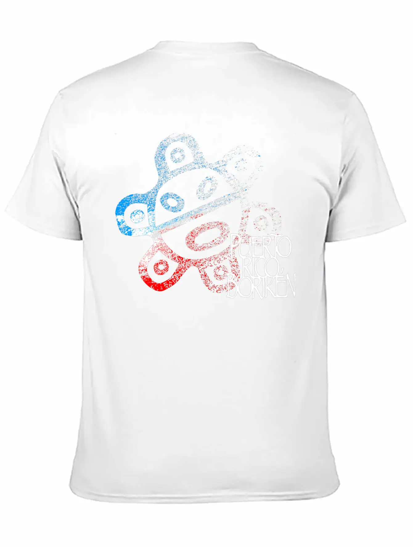 Sun Taino Puerto Rico Flag Colors Grunge Style Essential Cotton Tee For Daily Outfits ¨C Unisex Style