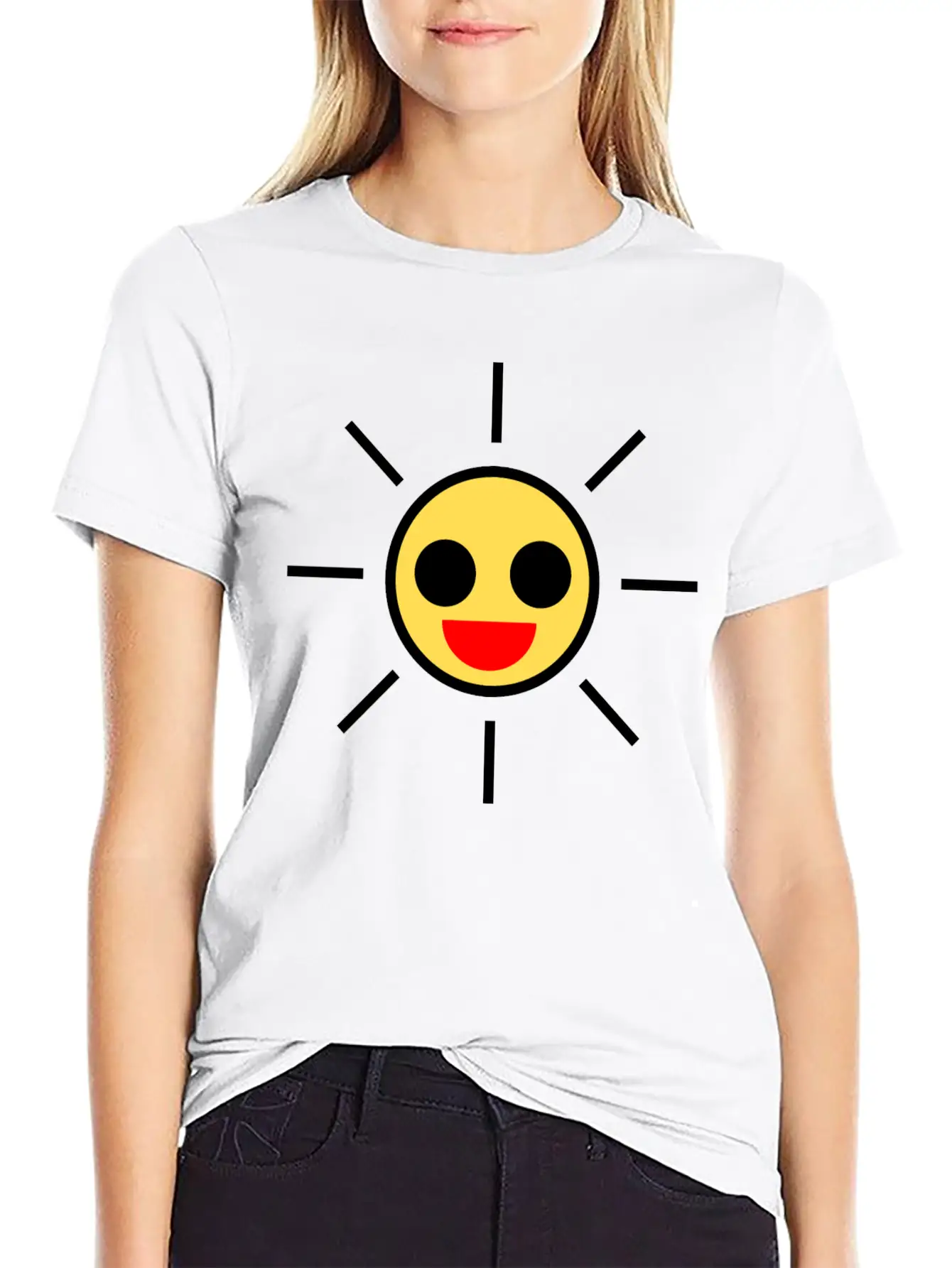 SUN Yellow Basic Graphic T-Shirt ¨C Daily Comfort In Soft Cotton